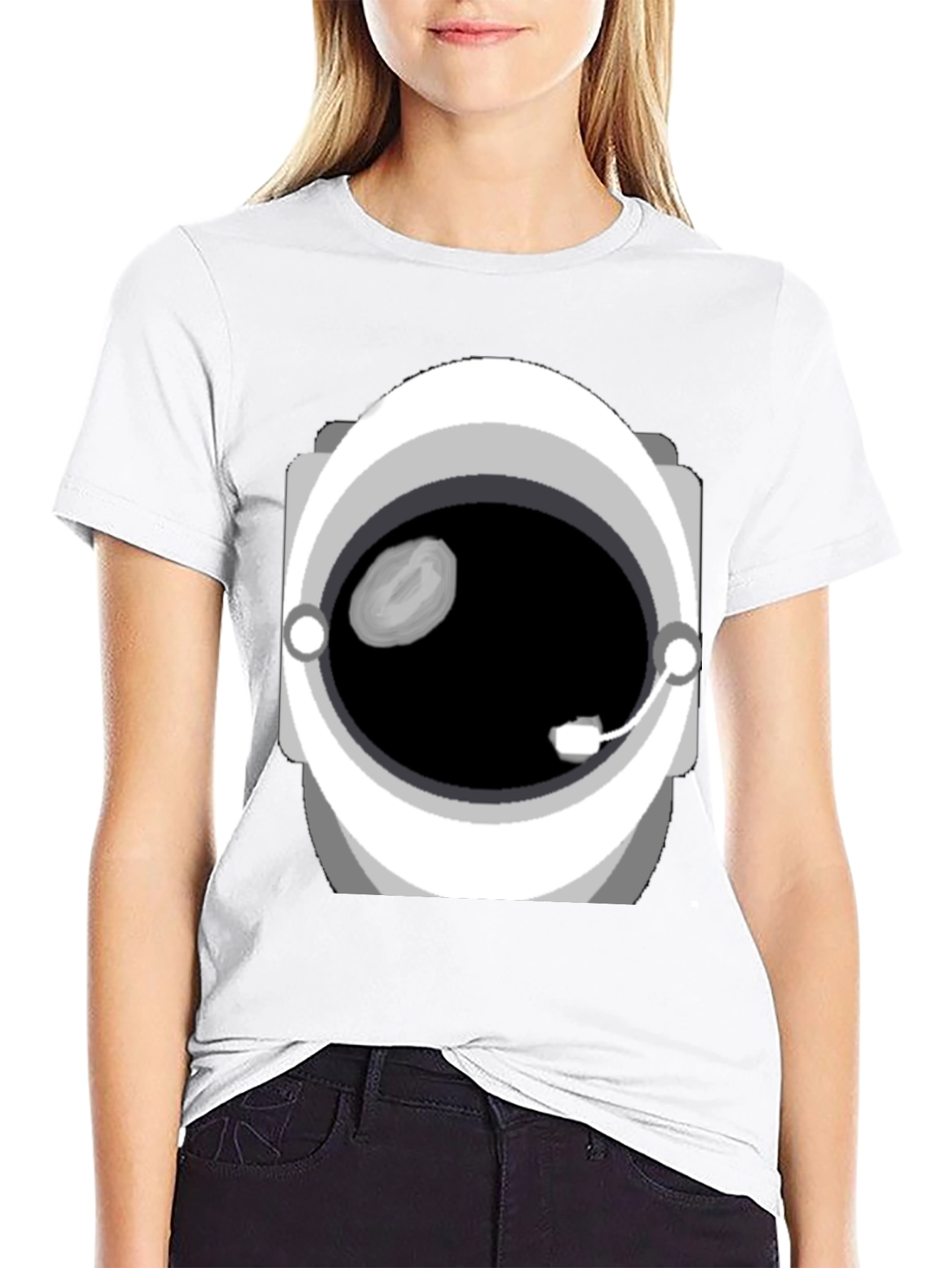 Astronaut Helmet Graphic Tee - Space Explorer Fashion