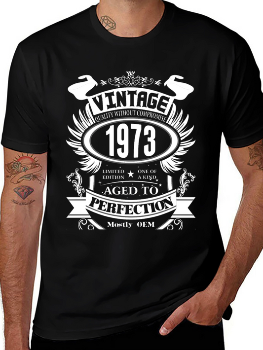 Vintage 1973 Aged To Perfection Black T-Shirt