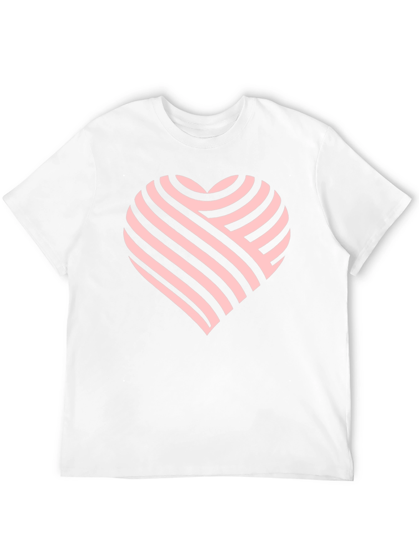 Striped Heart Graphic Black Tee
