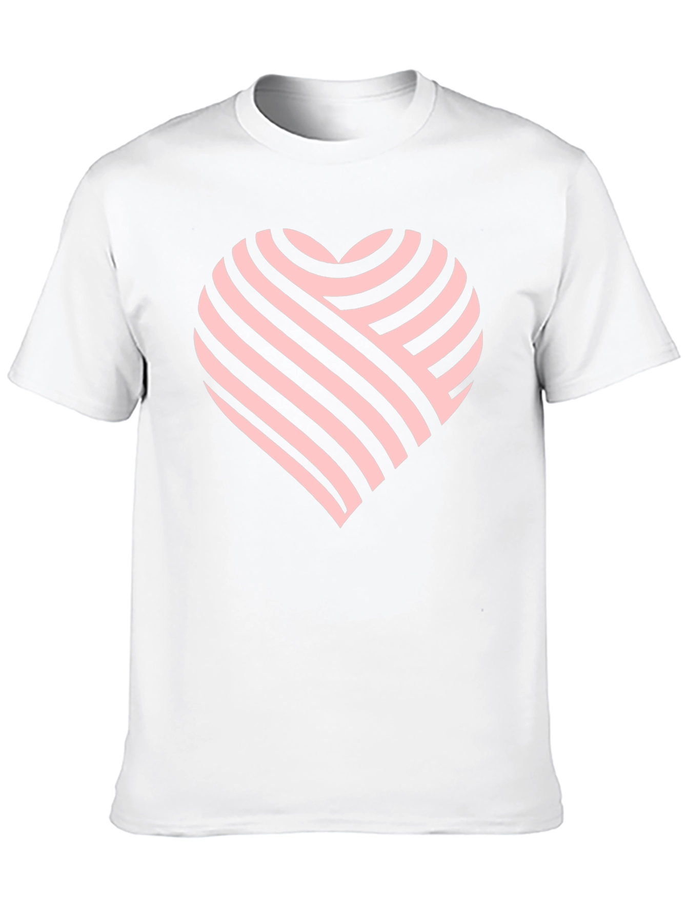 Striped Heart Graphic Black Tee