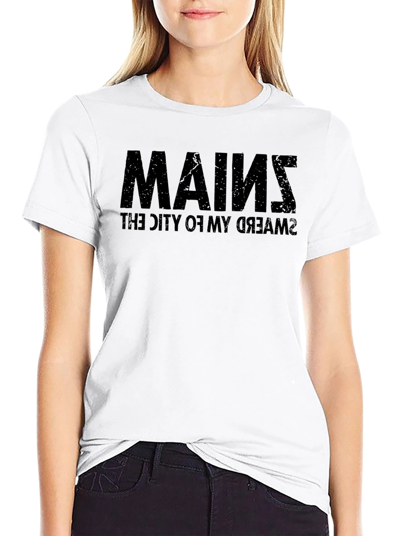 Maine The City of My Dreams Black T-Shirt