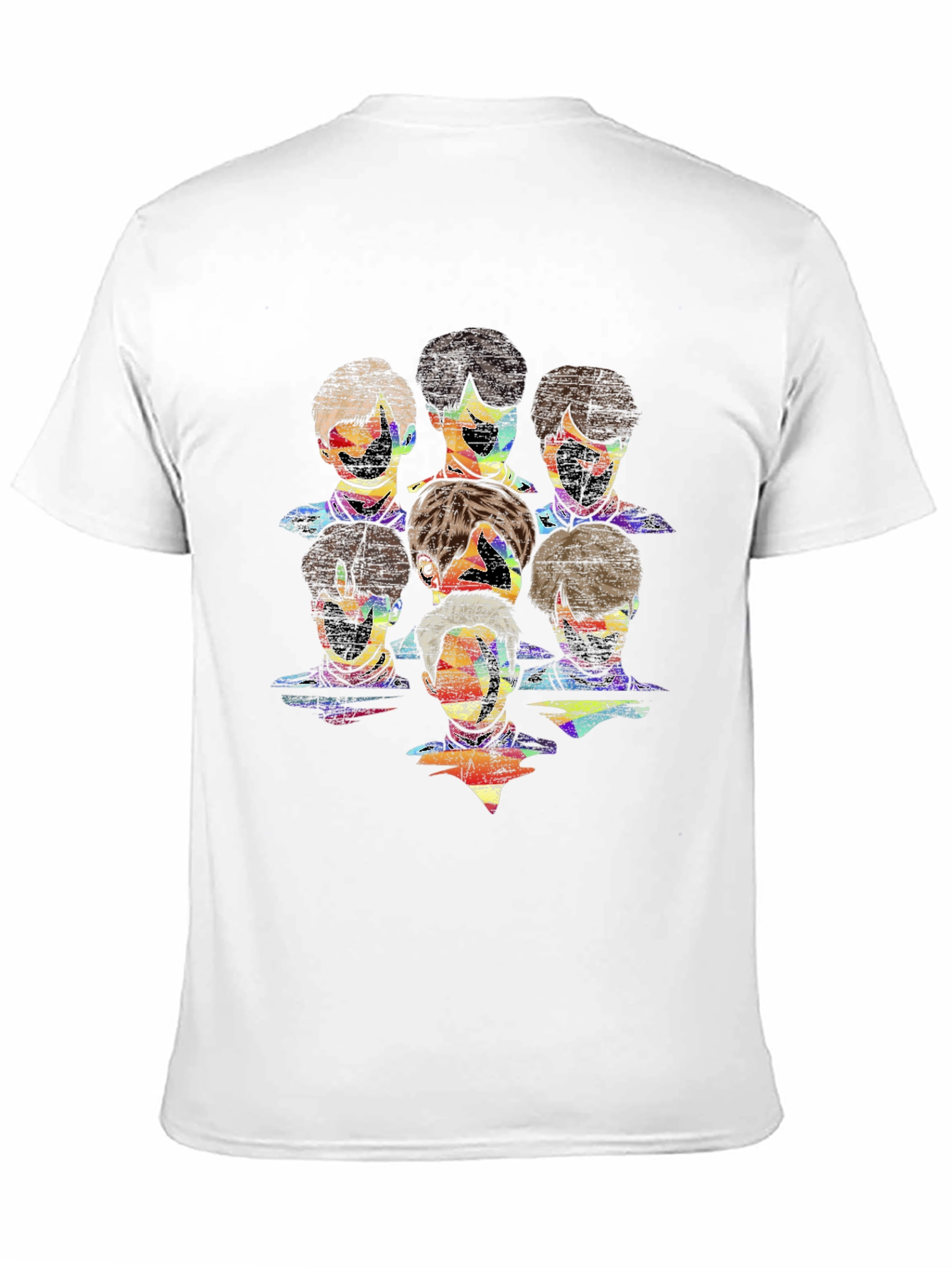 Abstract Faces Graphic Print Black T-Shirt
