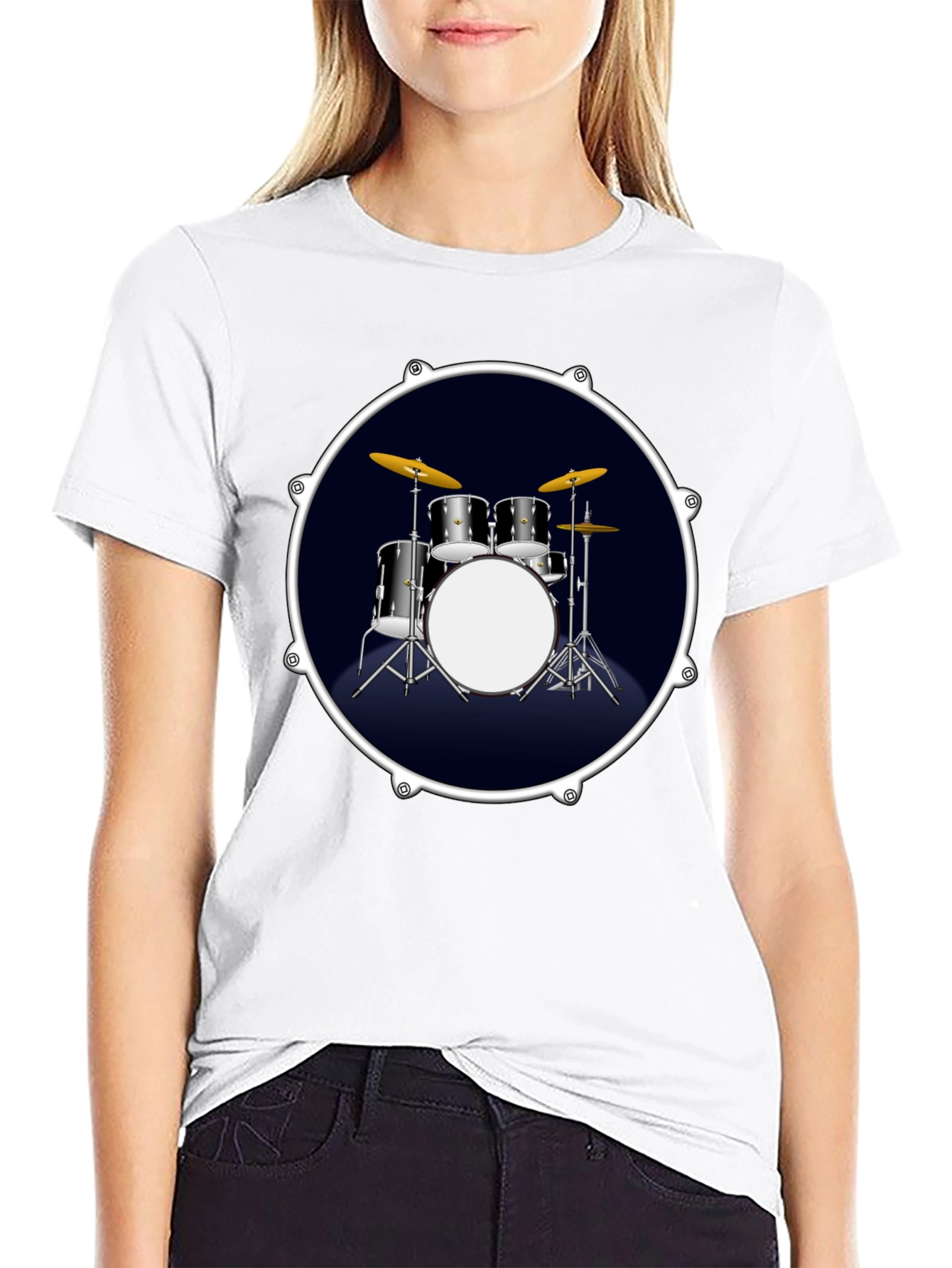 Drum Kit Graphic Tee - Rock Music T-Shirt