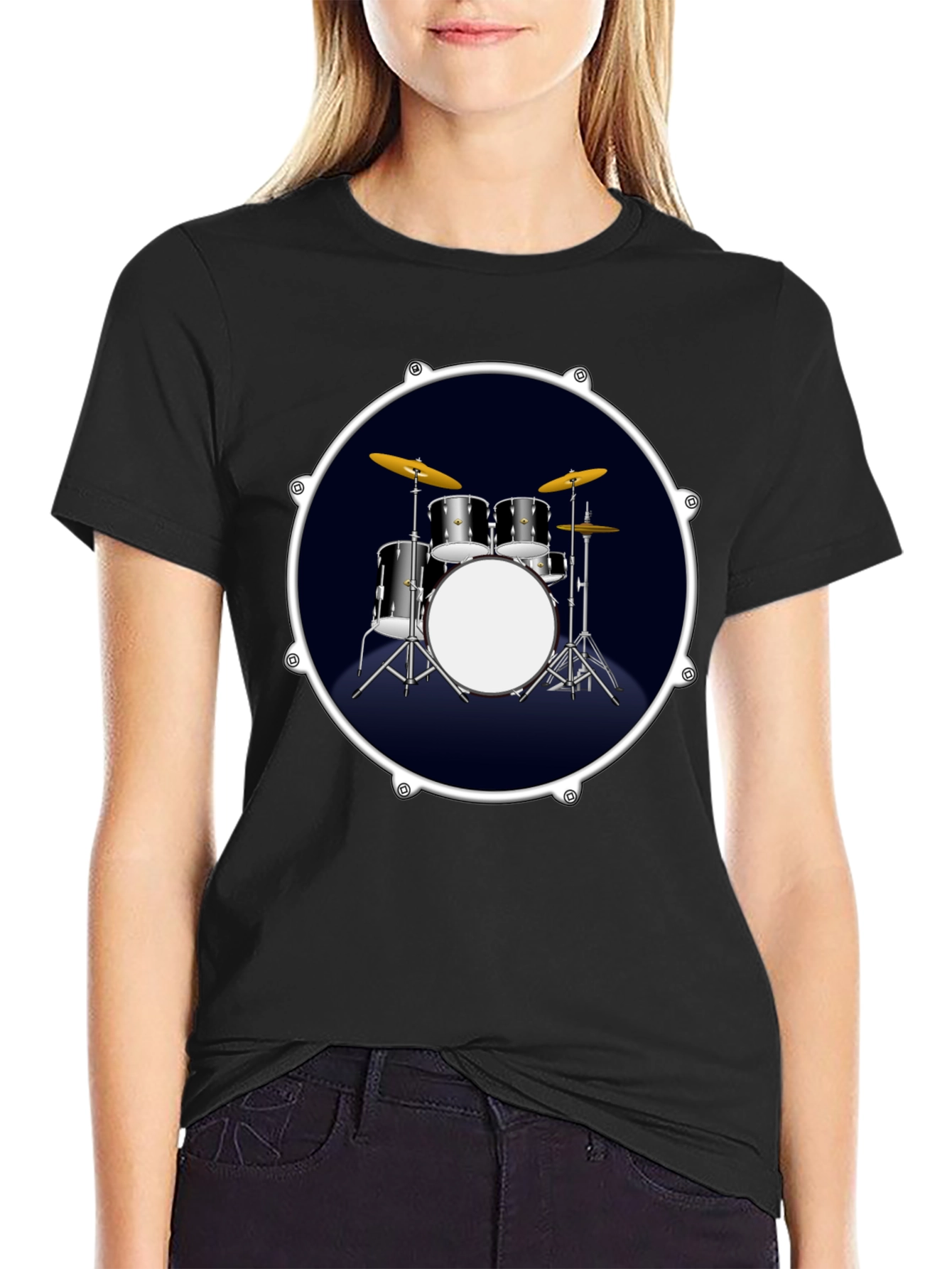Drum Kit Graphic Tee - Rock Music T-Shirt