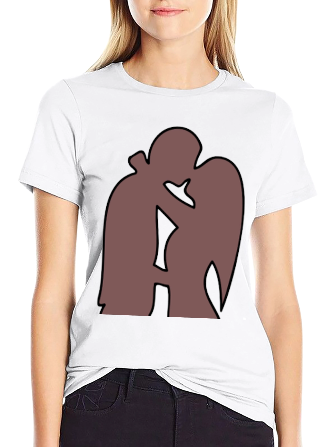 Silhouette Kiss T-Shirt - Romantic Graphic Tee