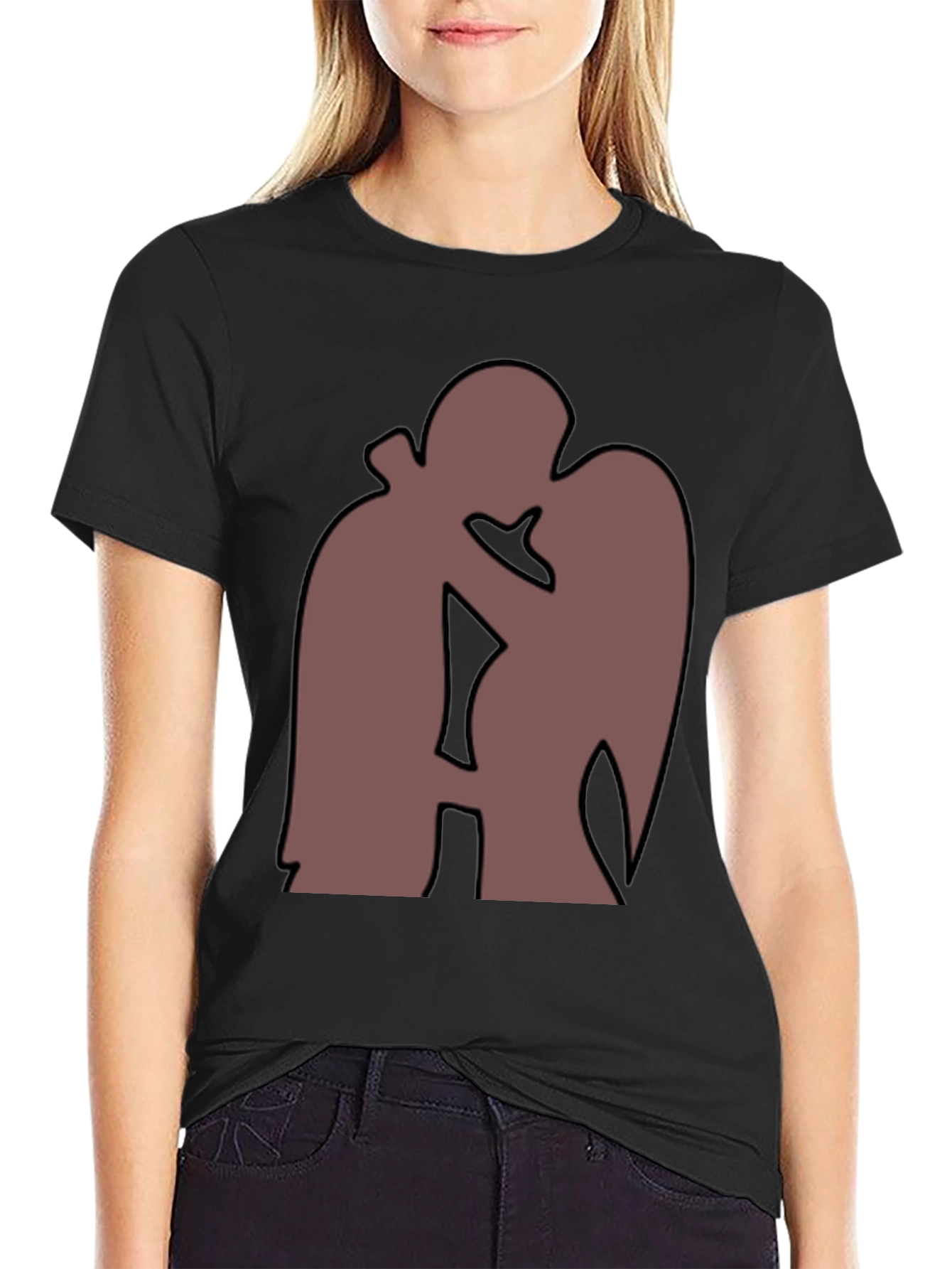 Silhouette Kiss T-Shirt - Romantic Graphic Tee