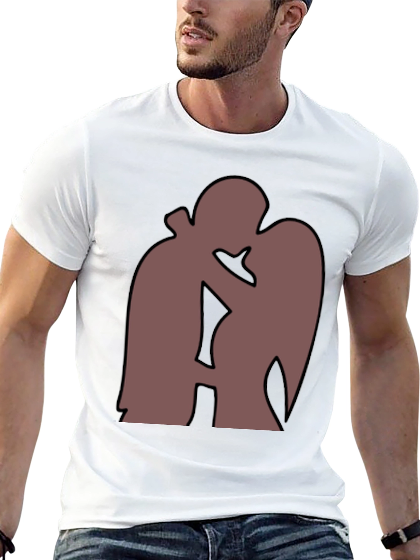 Silhouette Kiss T-Shirt - Romantic Graphic Tee
