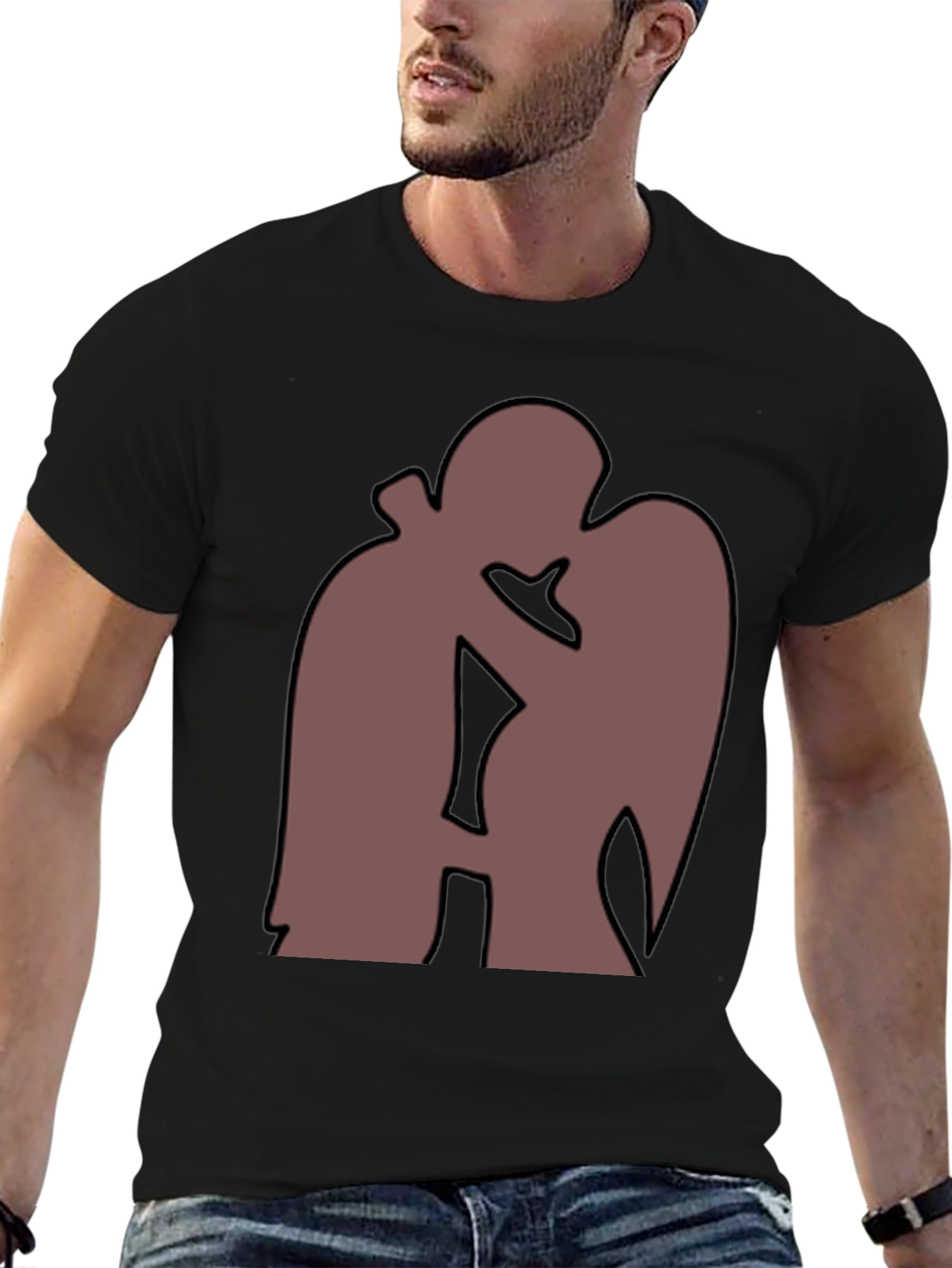 Silhouette Kiss T-Shirt - Romantic Graphic Tee