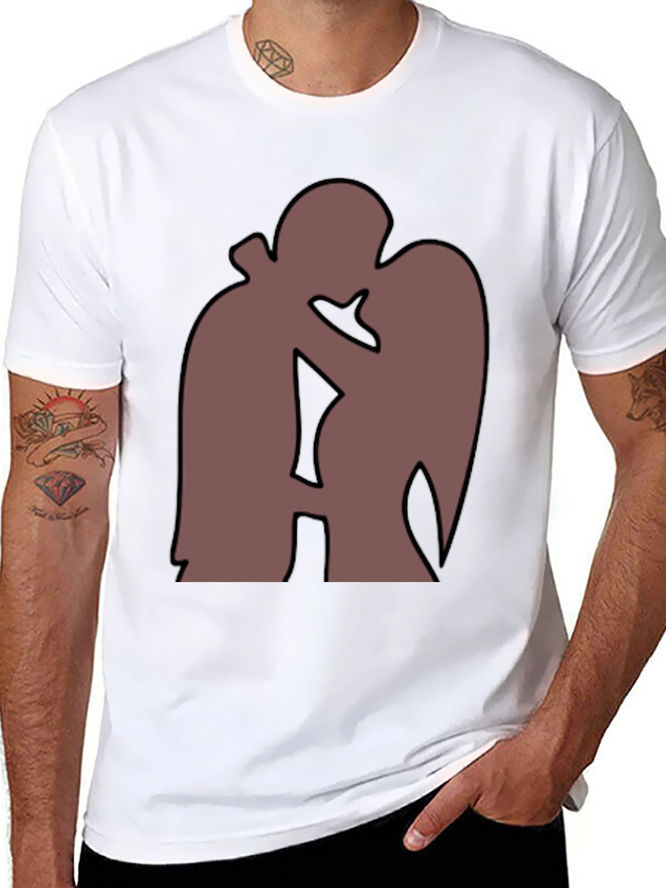 Silhouette Kiss T-Shirt - Romantic Graphic Tee