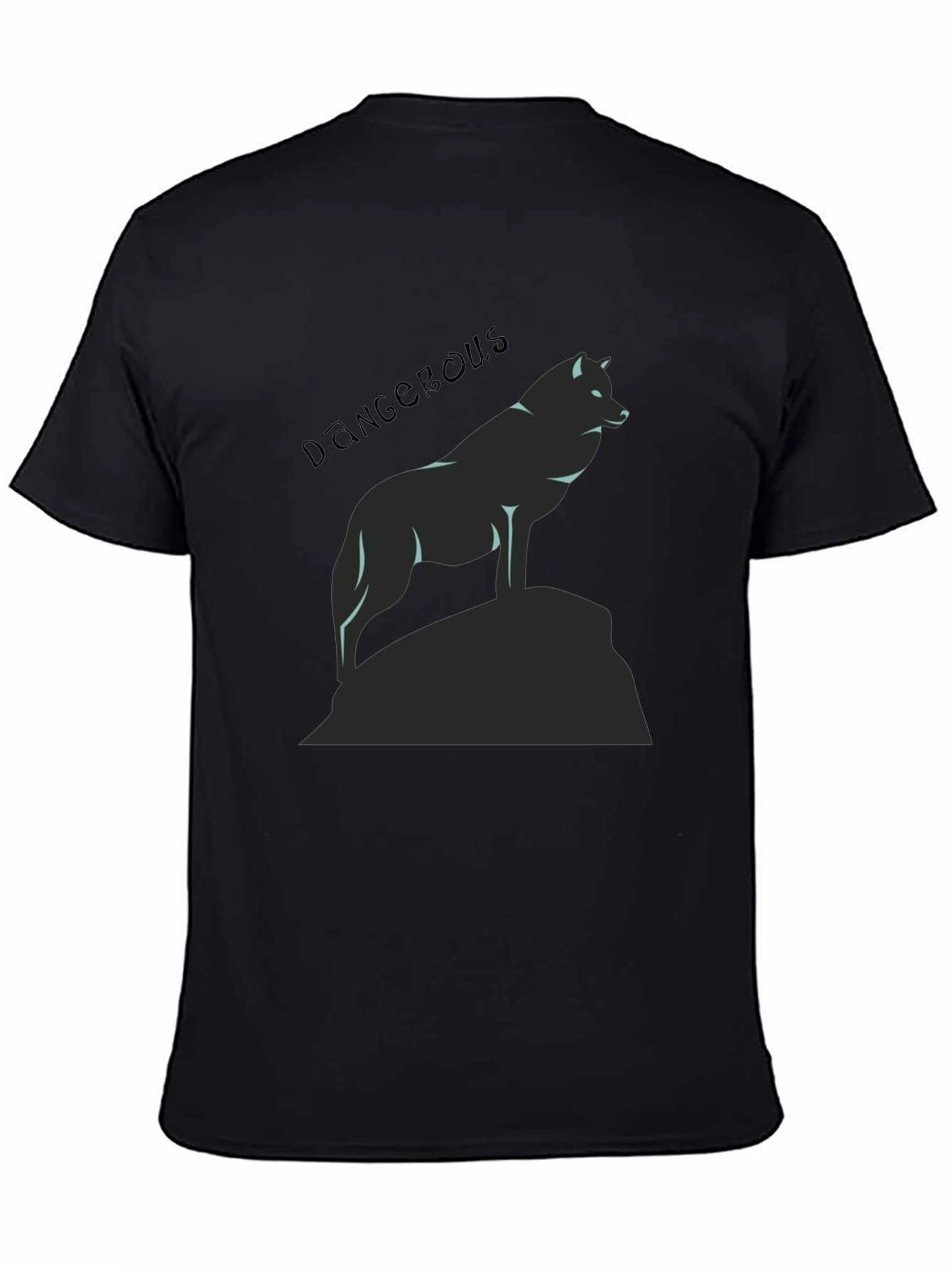 Dangerous Wolf Graphic Black T-Shirt