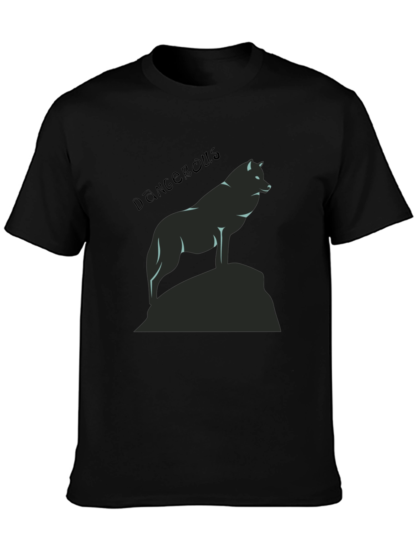Dangerous Wolf Graphic Black T-Shirt