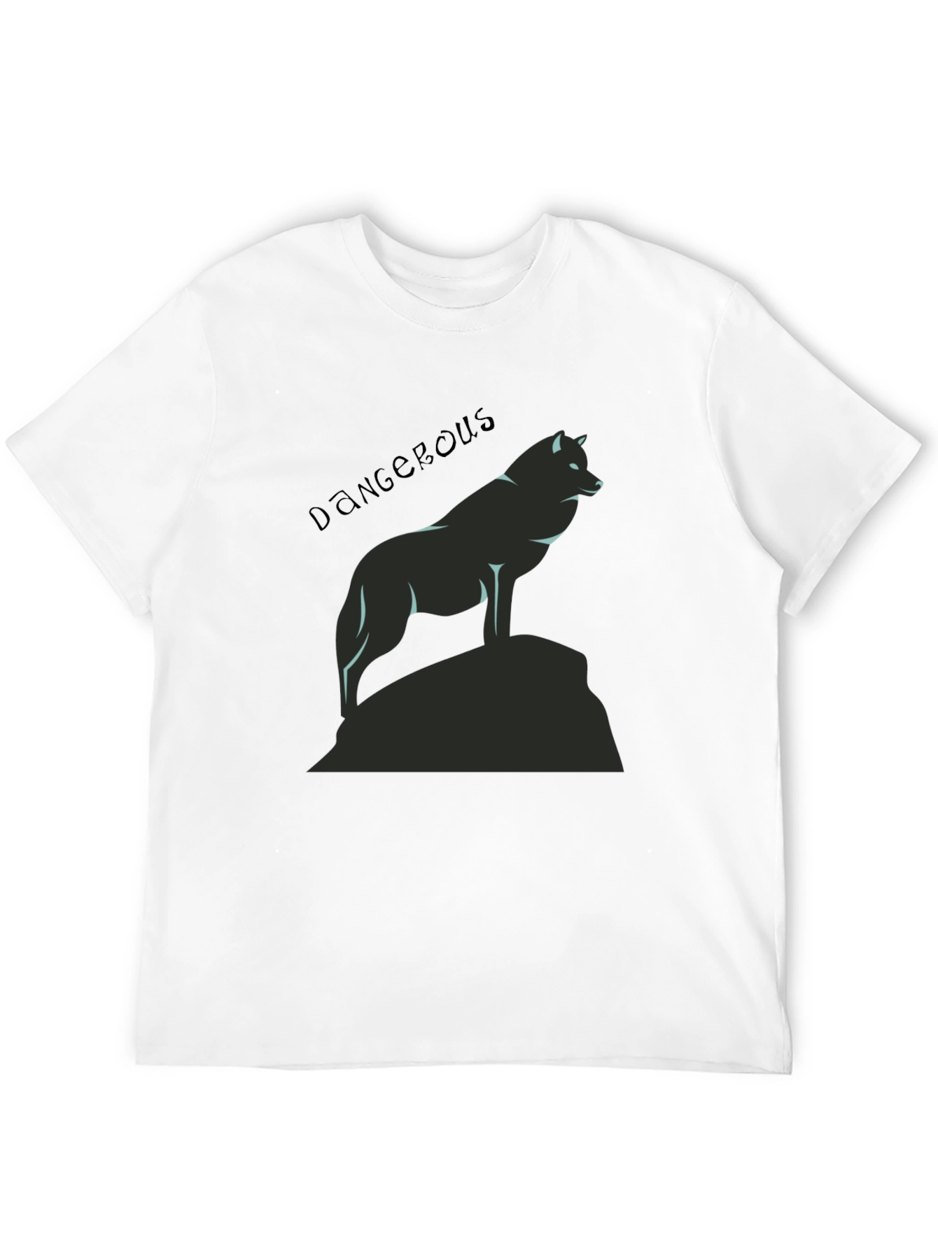 Dangerous Wolf Graphic Black T-Shirt