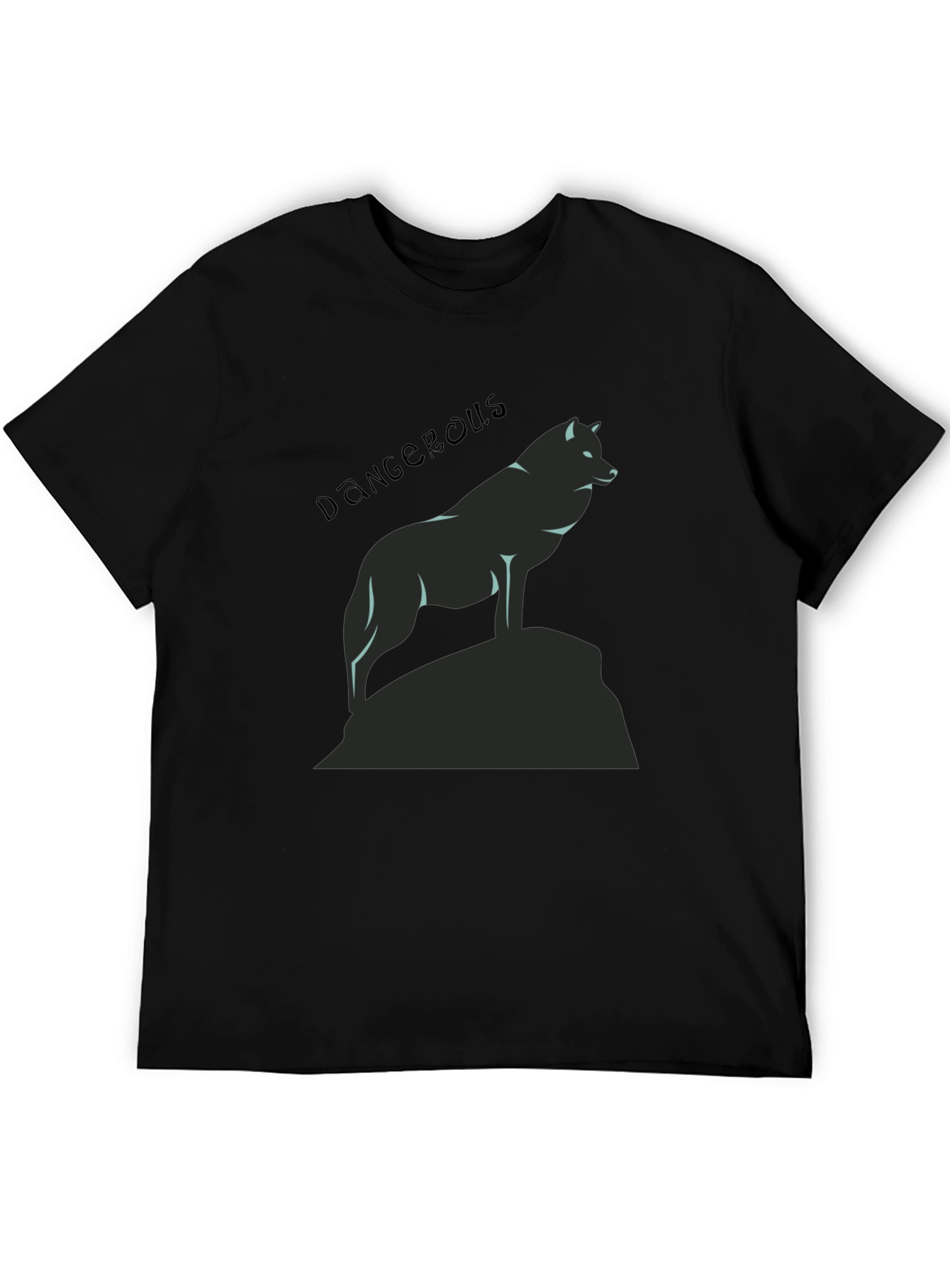 Dangerous Wolf Graphic Black T-Shirt