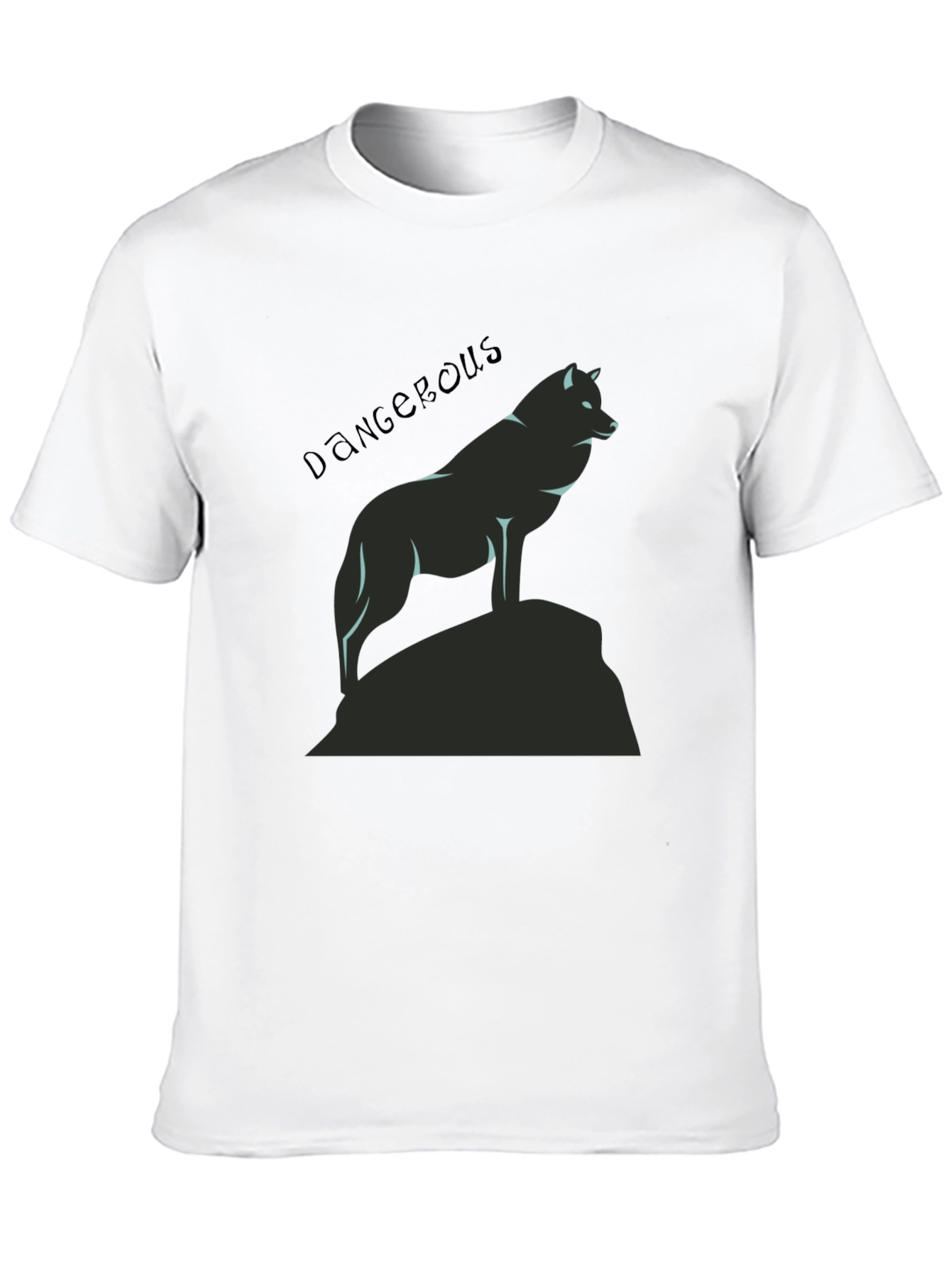 Dangerous Wolf Graphic Black T-Shirt