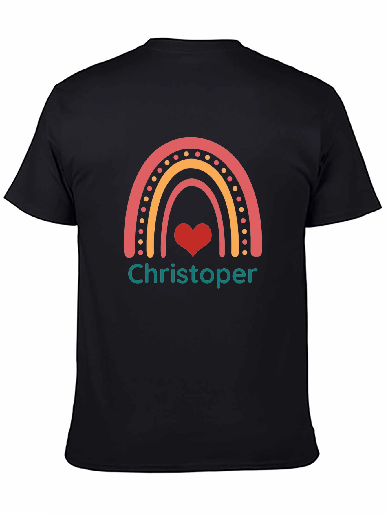 Personalized Rainbow Heart Name T-Shirt