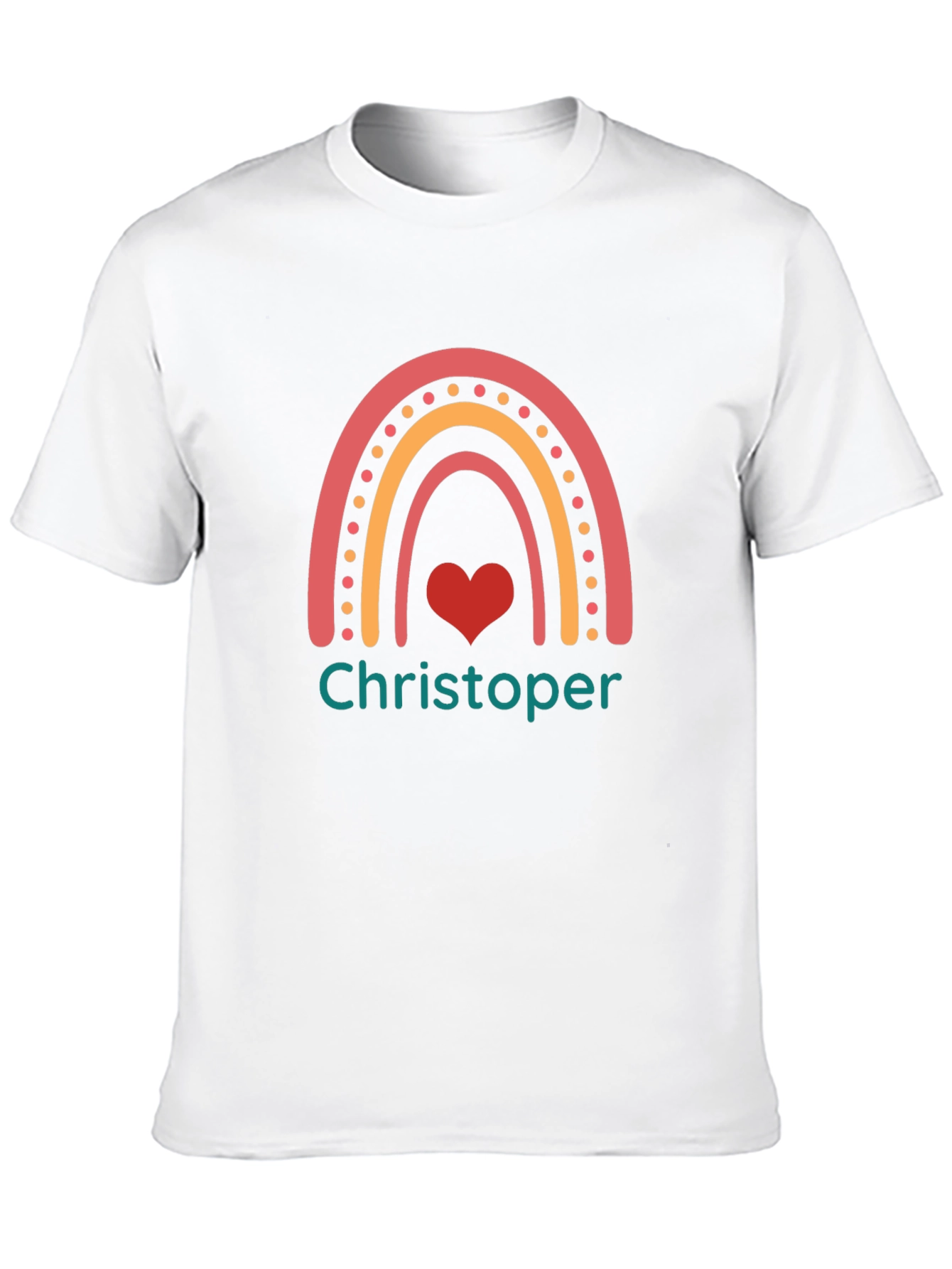 Personalized Rainbow Heart Name T-Shirt