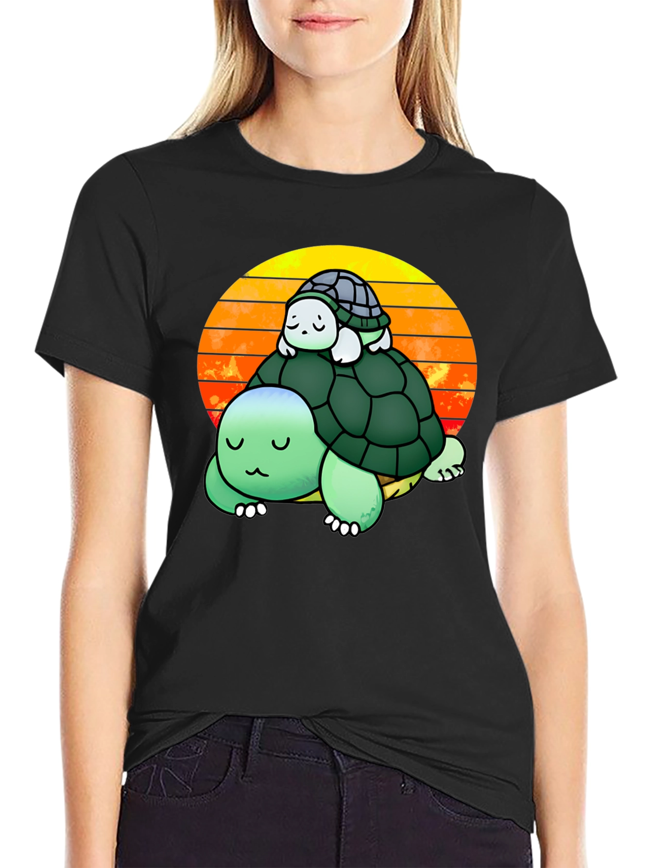 Turtle Stack Sunset Graphic Tee