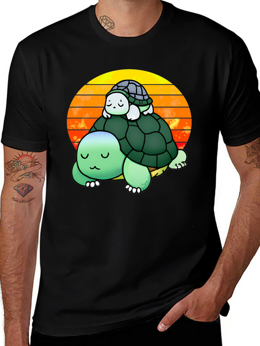 Turtle Stack Sunset Graphic Tee