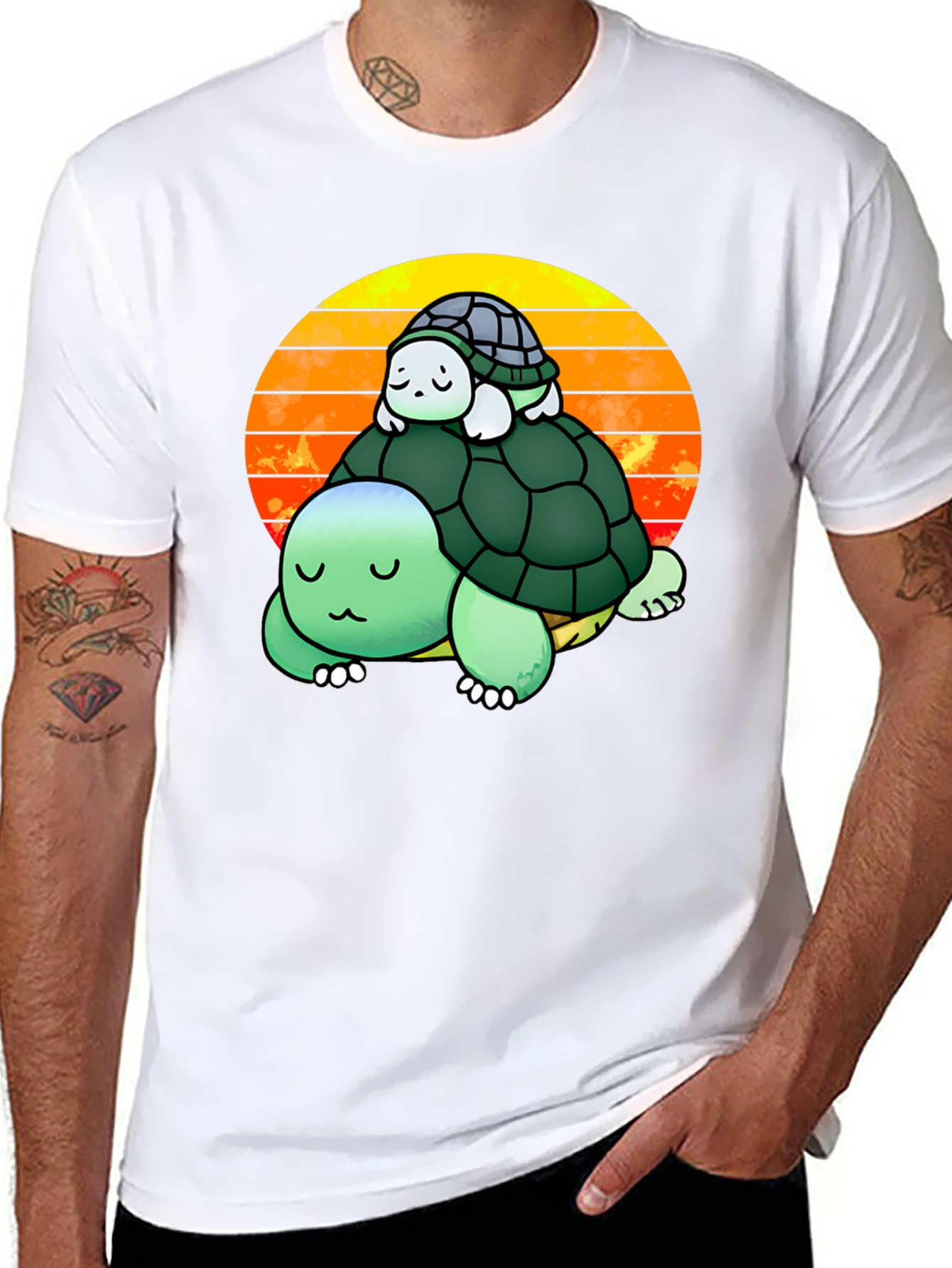 Turtle Stack Sunset Graphic Tee
