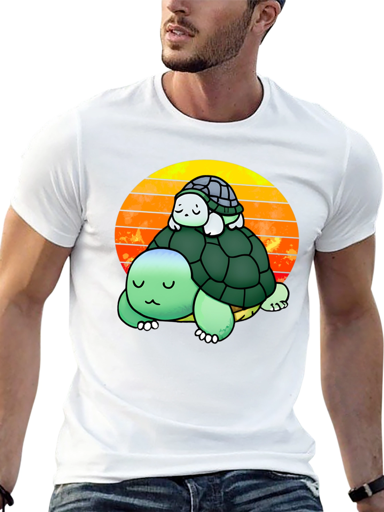 Turtle Stack Sunset Graphic Tee