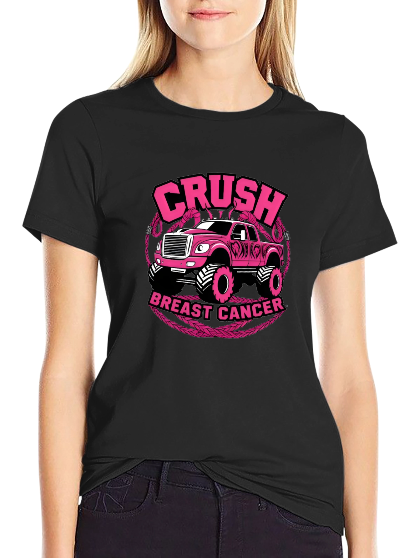 Crush Breast Cancer Truck T-Shirt