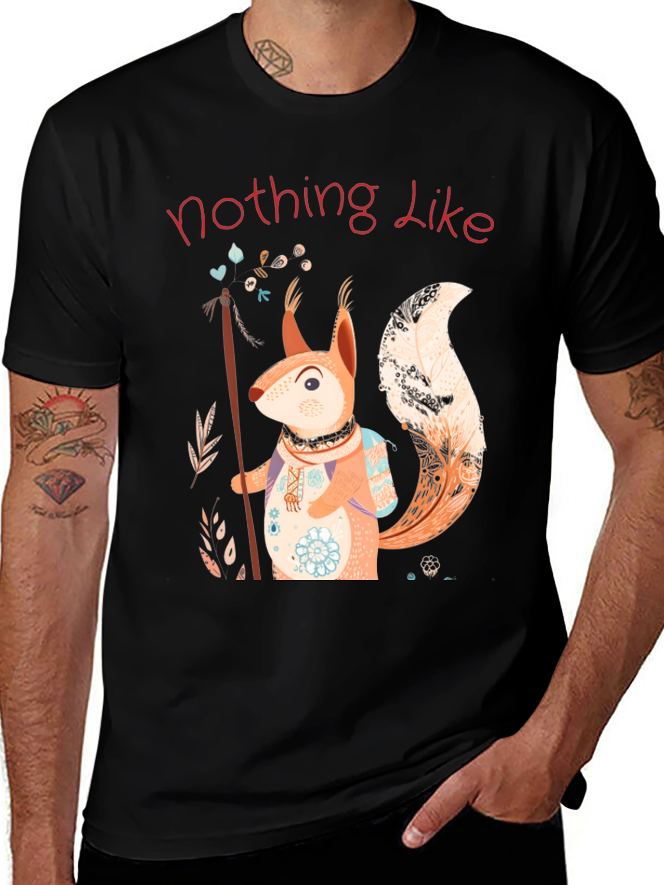 Squirrel Design T-Shirt - Nature Lover Tee