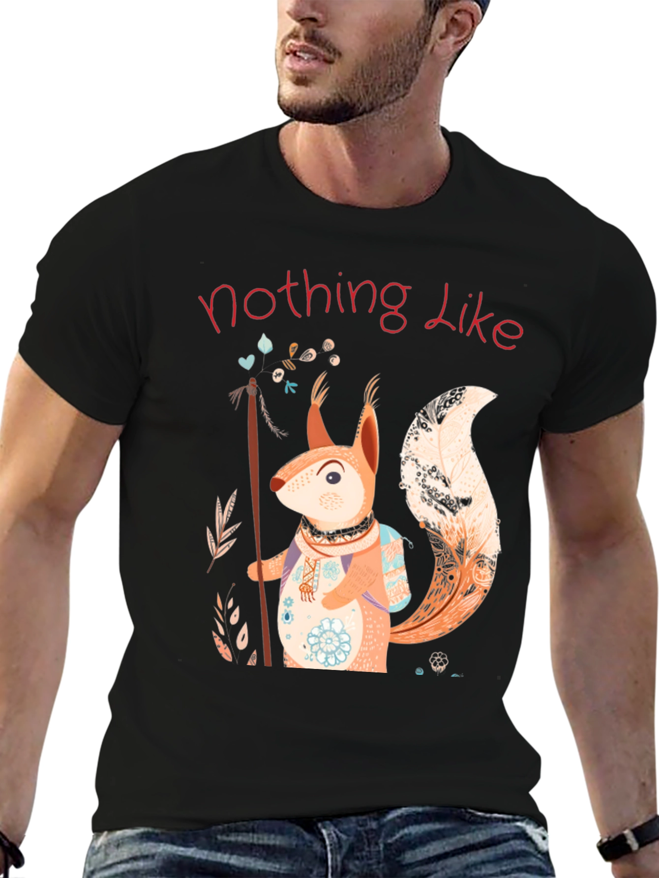 Squirrel Design T-Shirt - Nature Lover Tee