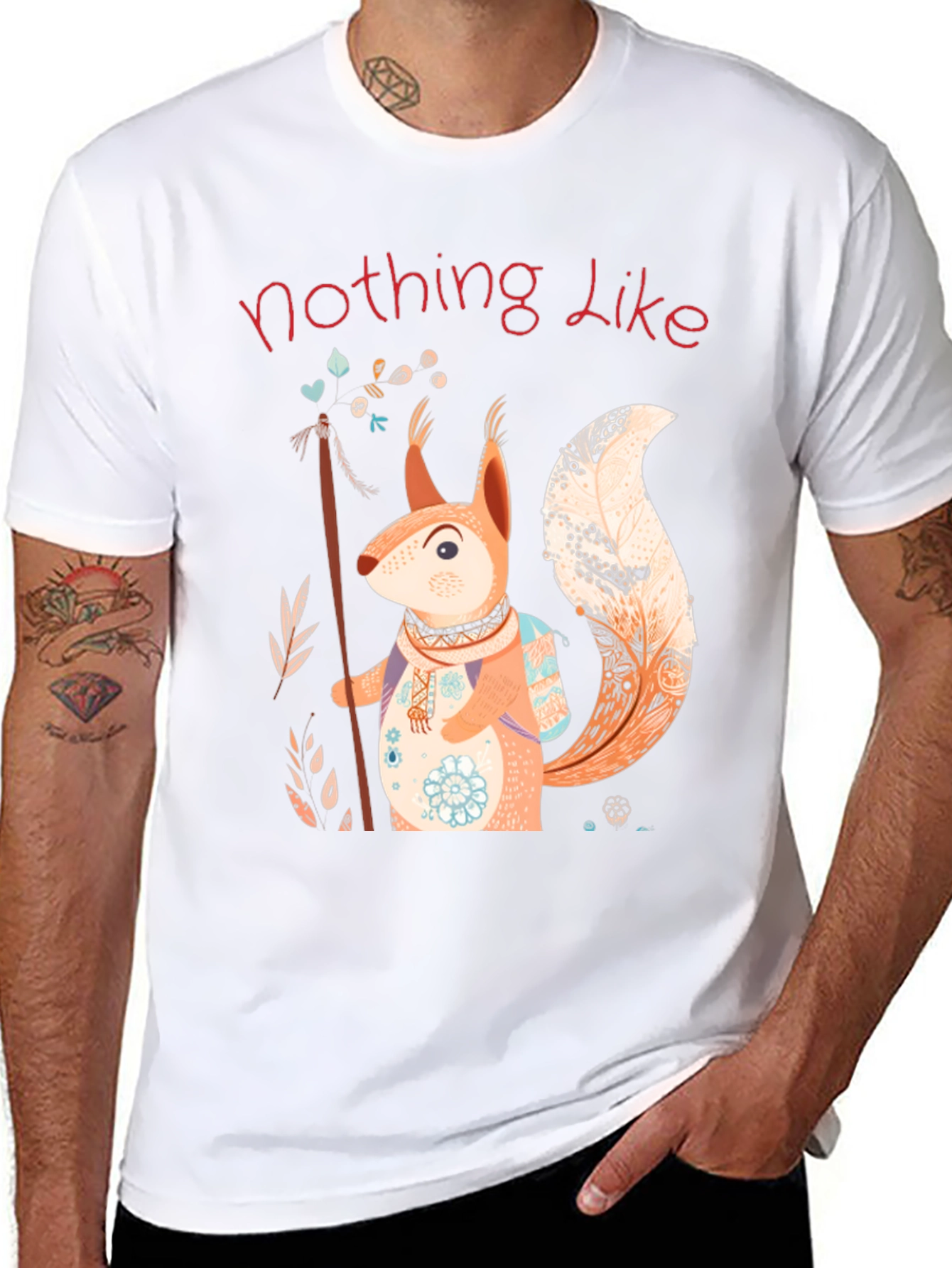 Squirrel Design T-Shirt - Nature Lover Tee