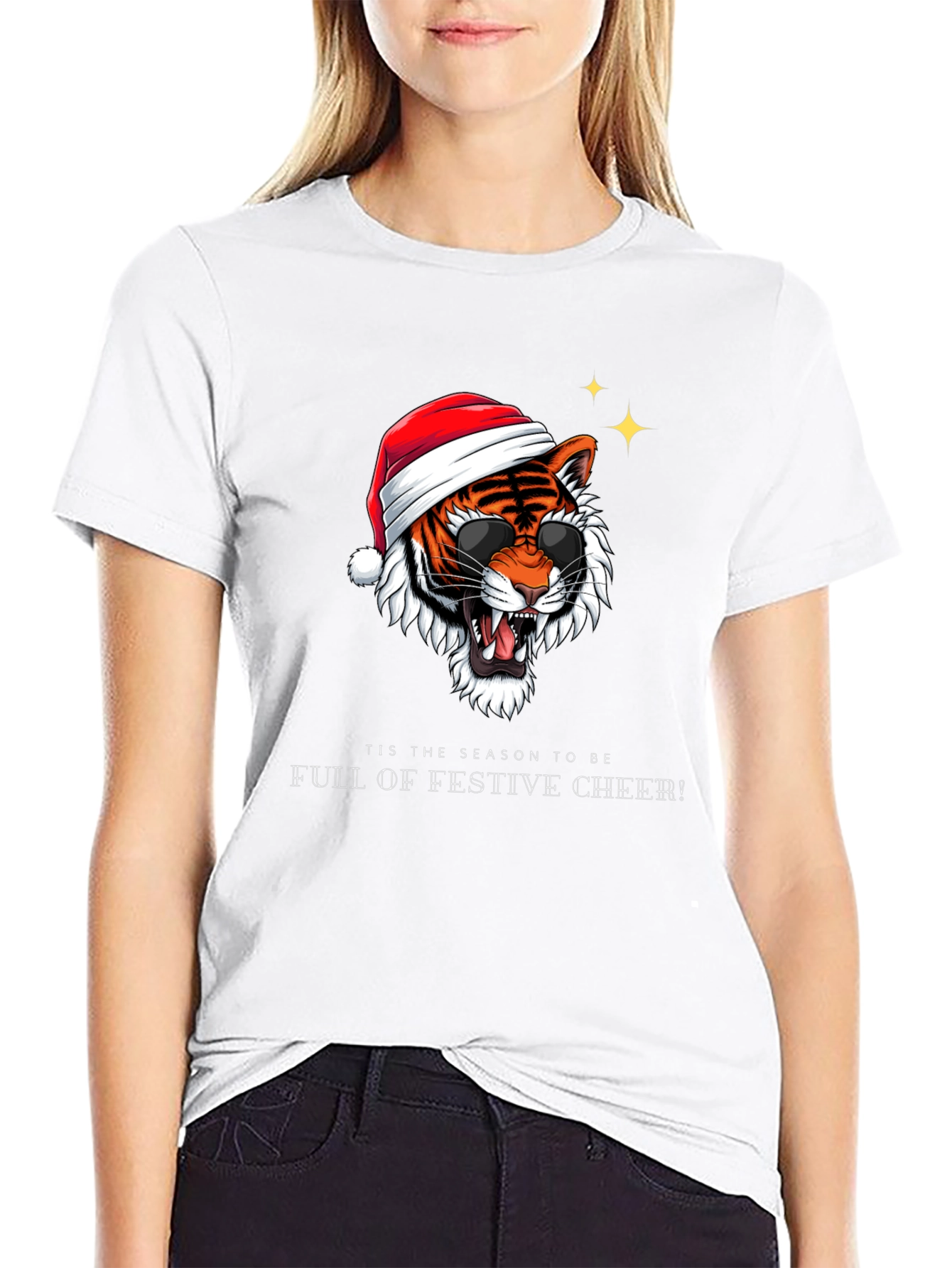 Festive Tiger Christmas T-Shirt