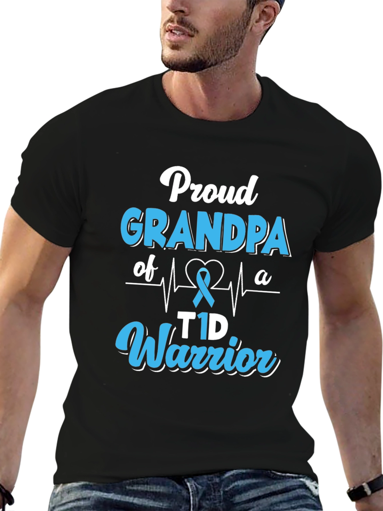 Proud Grandpa T1D Warrior Graphic Tee