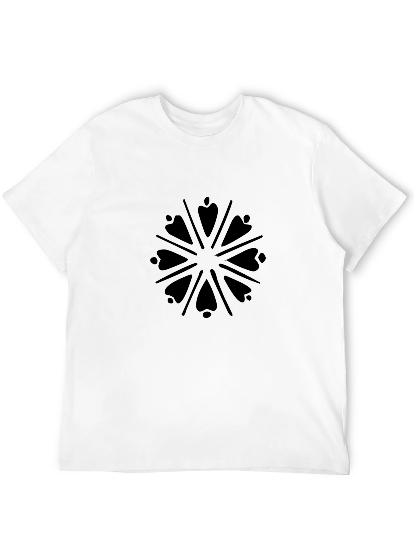 Mens Black Graphic Tee - Abstract Pattern
