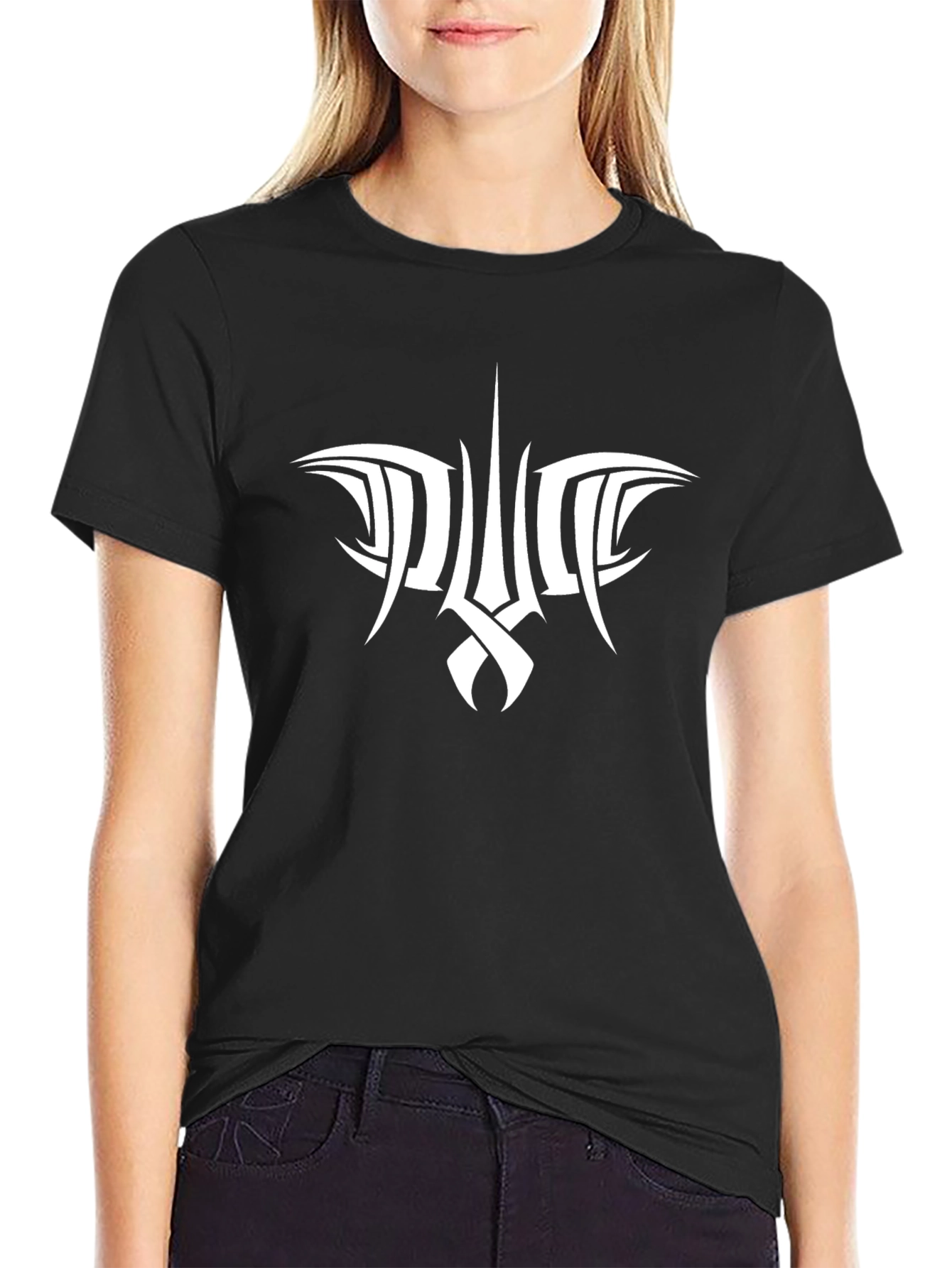 Tribal Style Graphic Black T-Shirt