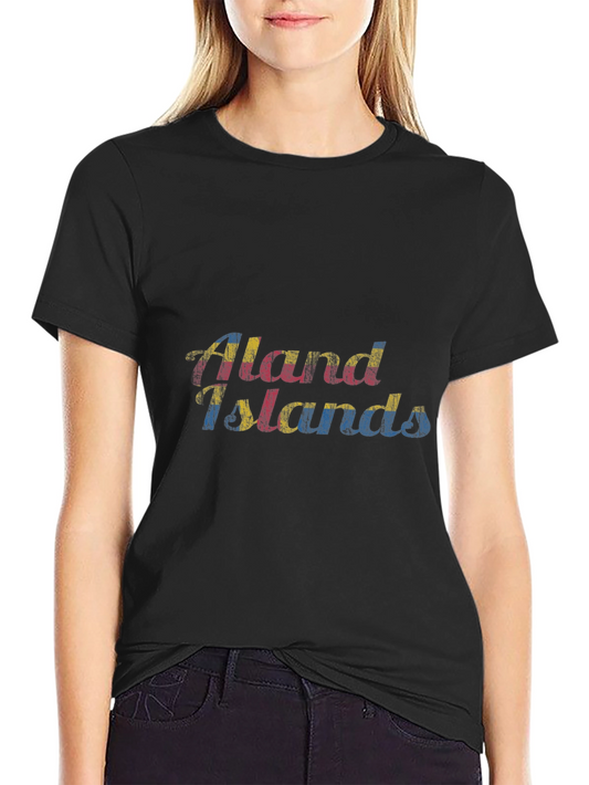 Aland Islands Flag Graphic T-Shirt