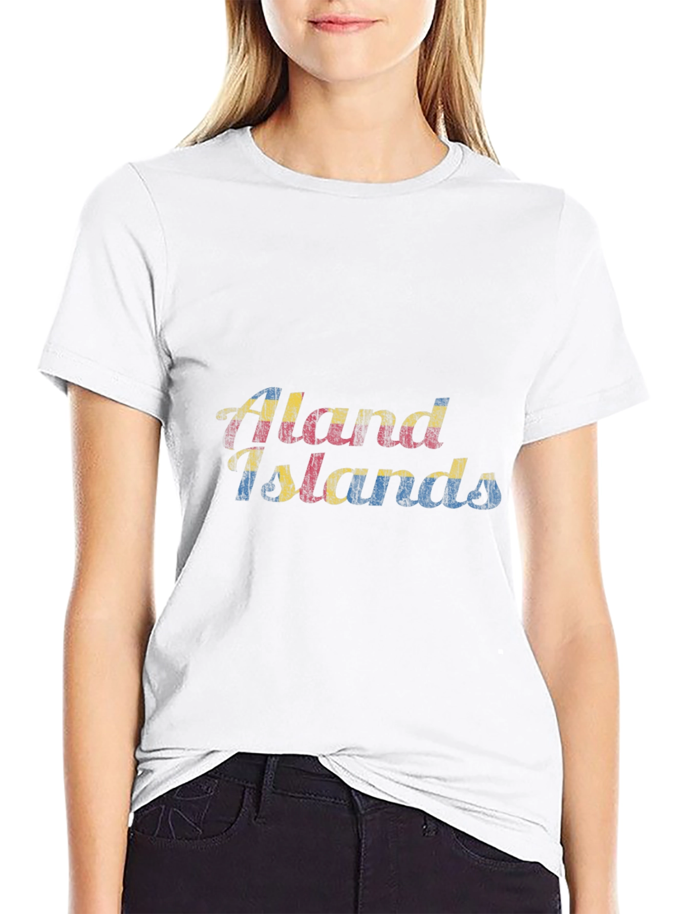 Aland Islands Flag Graphic T-Shirt