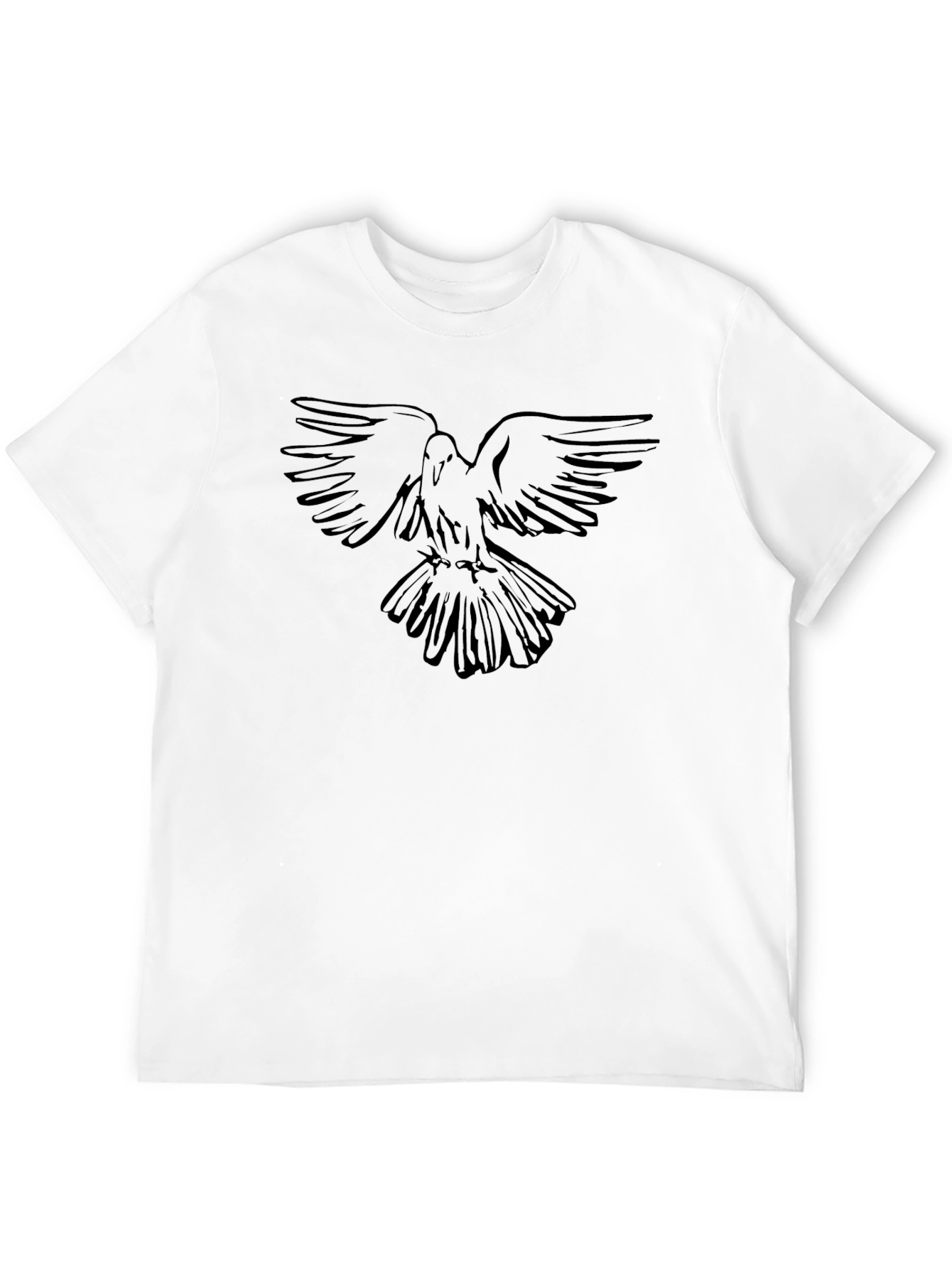 Mens Black Dove Graphic T-Shirt