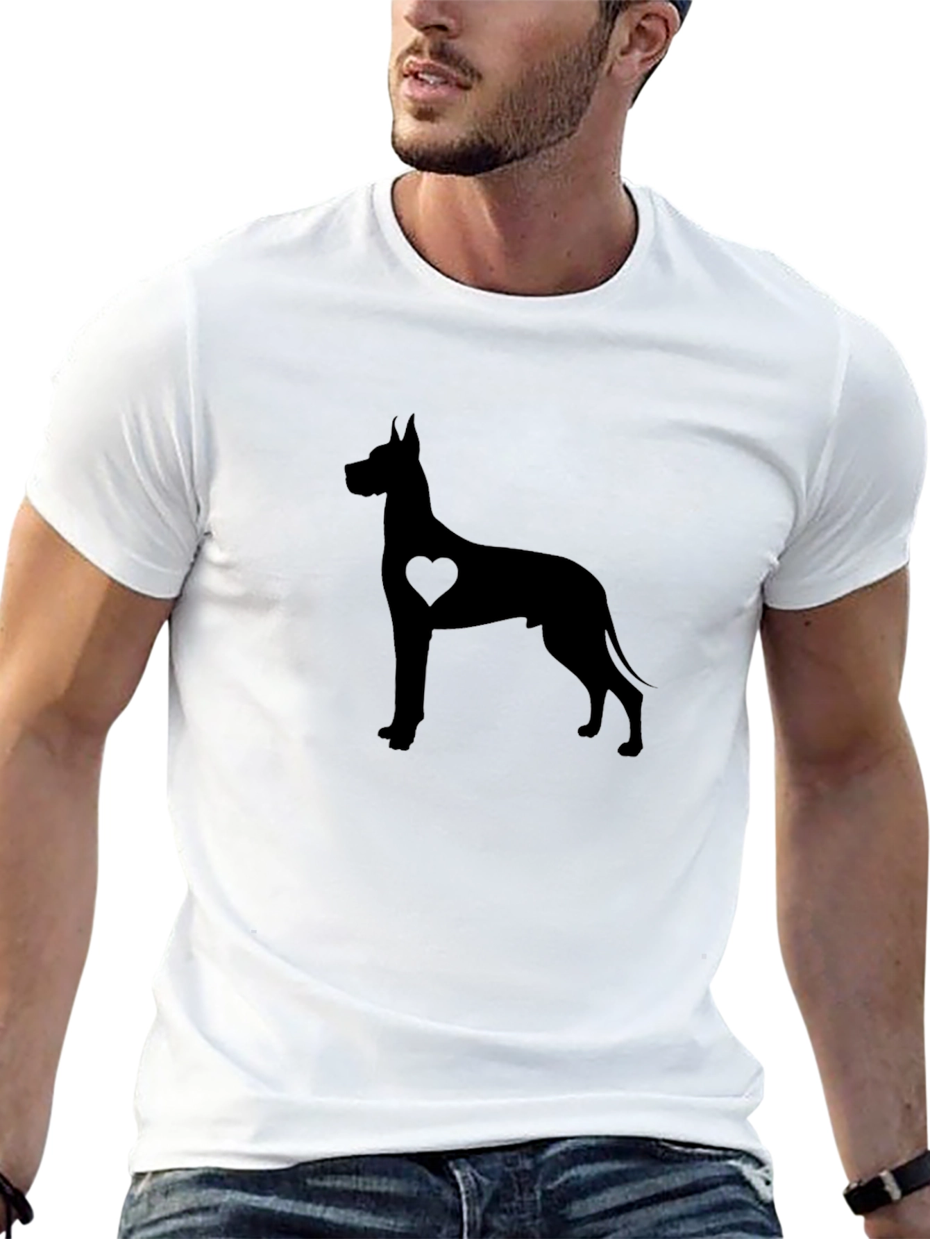 Great Dane Heart Graphic Black Tee