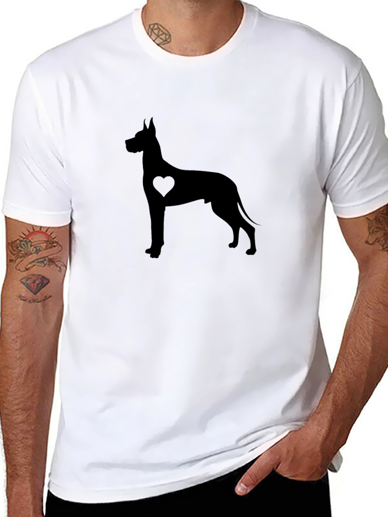 Great Dane Heart Graphic Black Tee