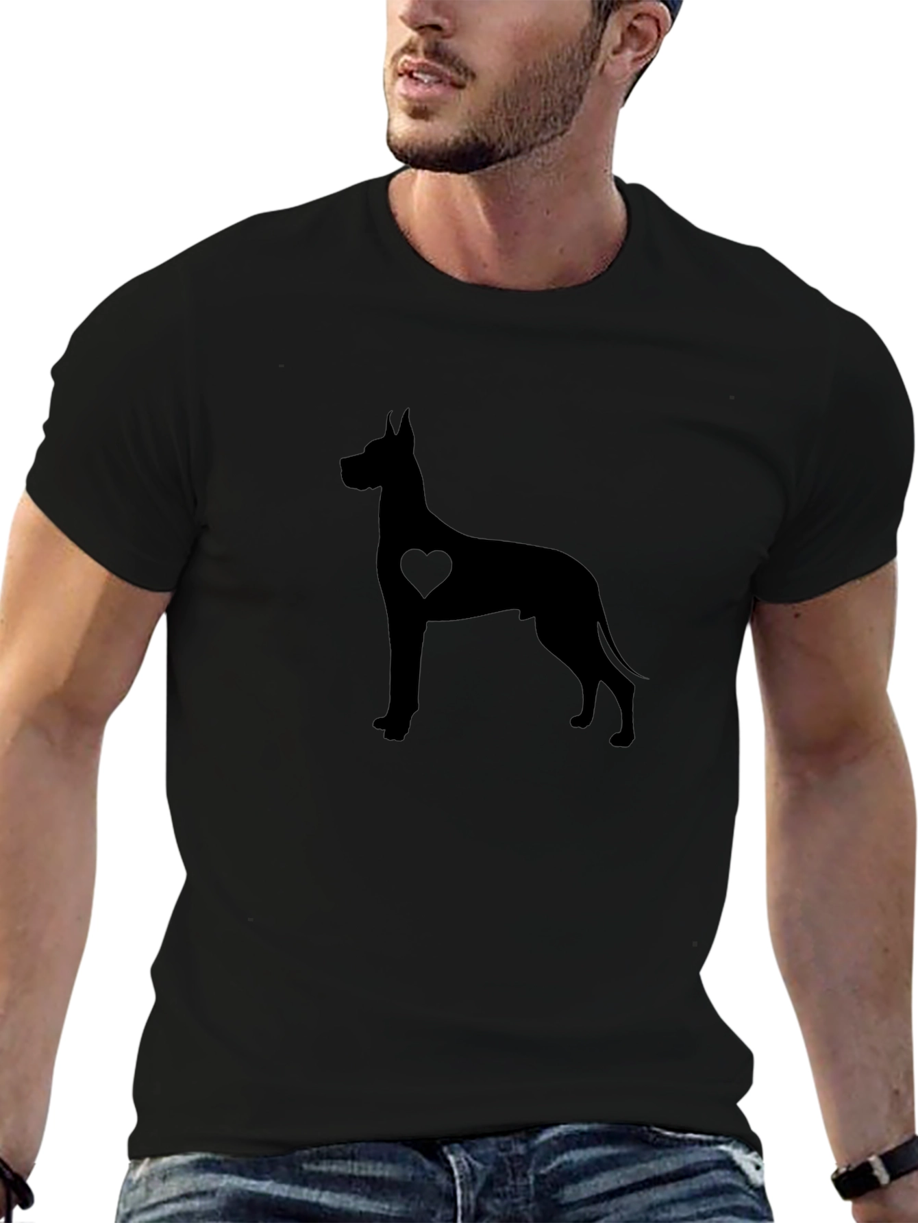 Great Dane Heart Graphic Black Tee