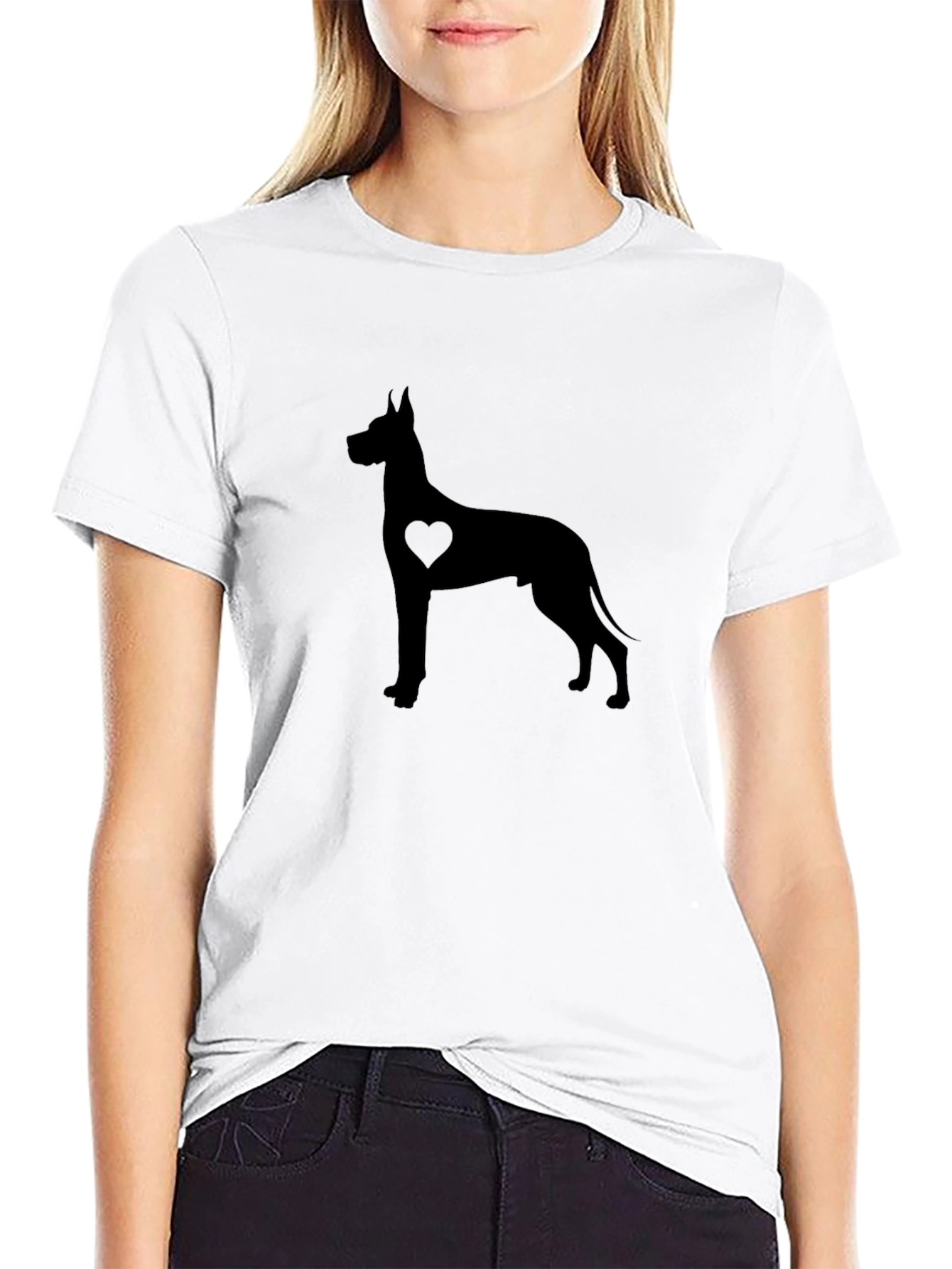 Great Dane Heart Graphic Black Tee