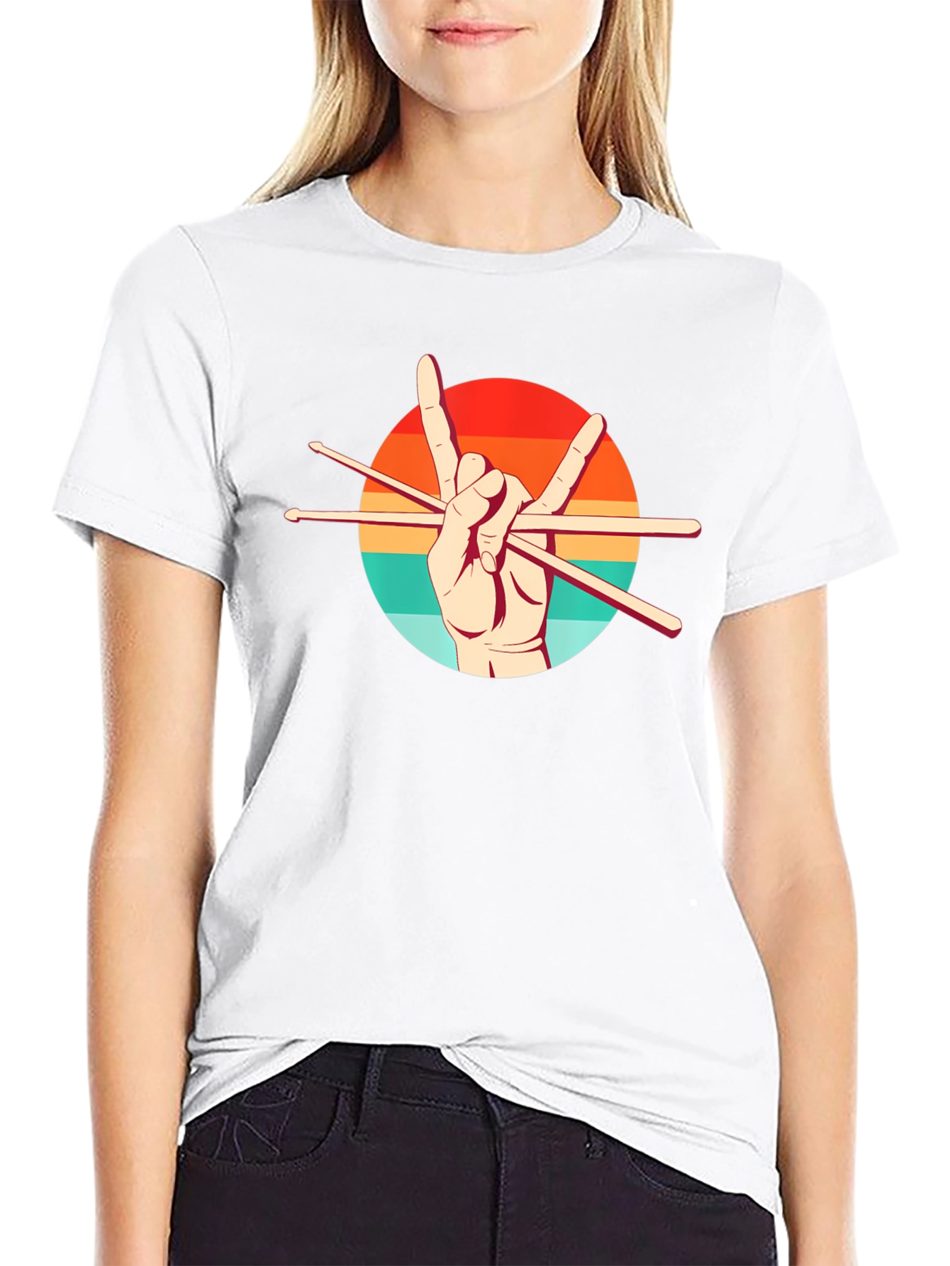 Rock On Drummer Graphic Tee