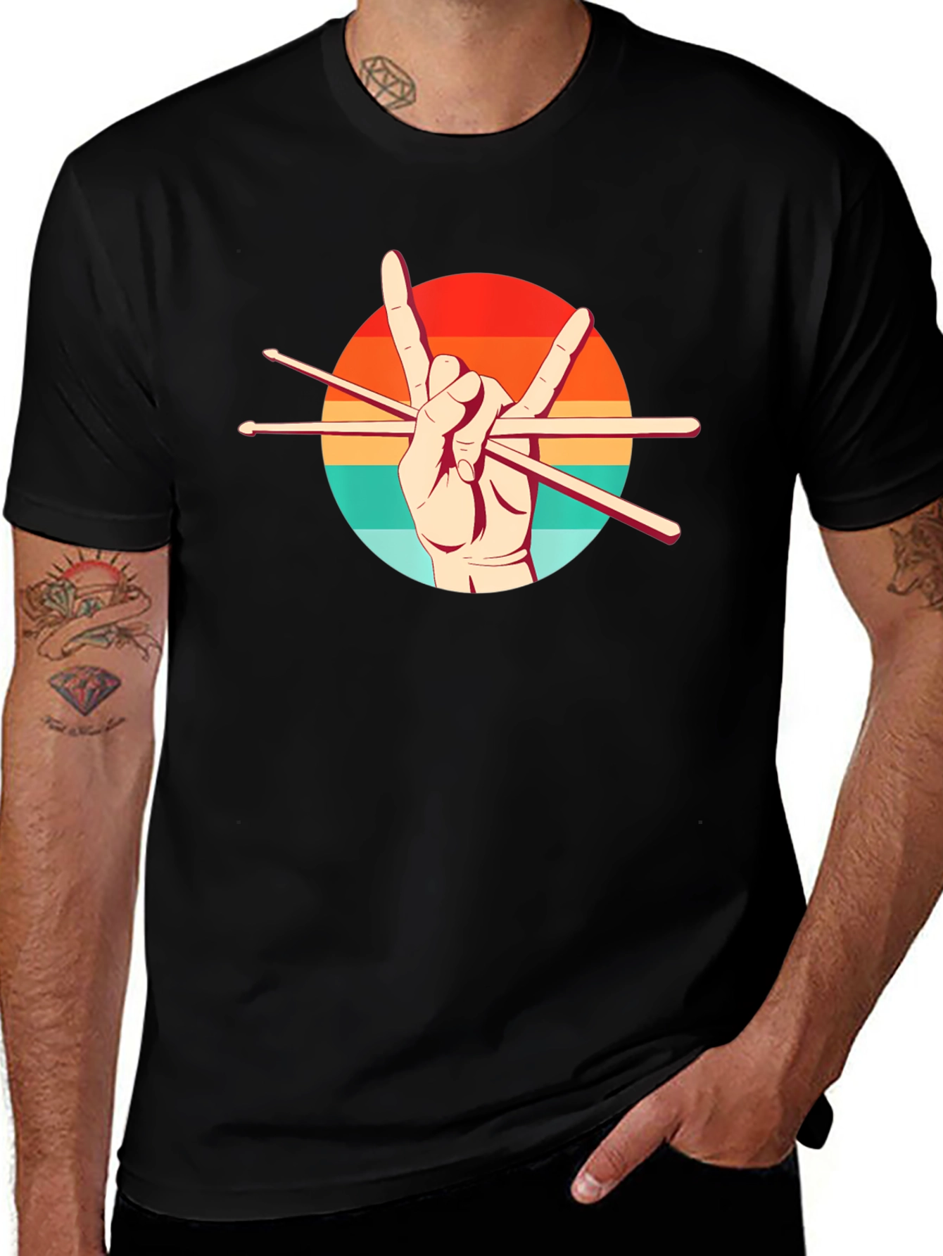 Rock On Drummer Graphic Tee