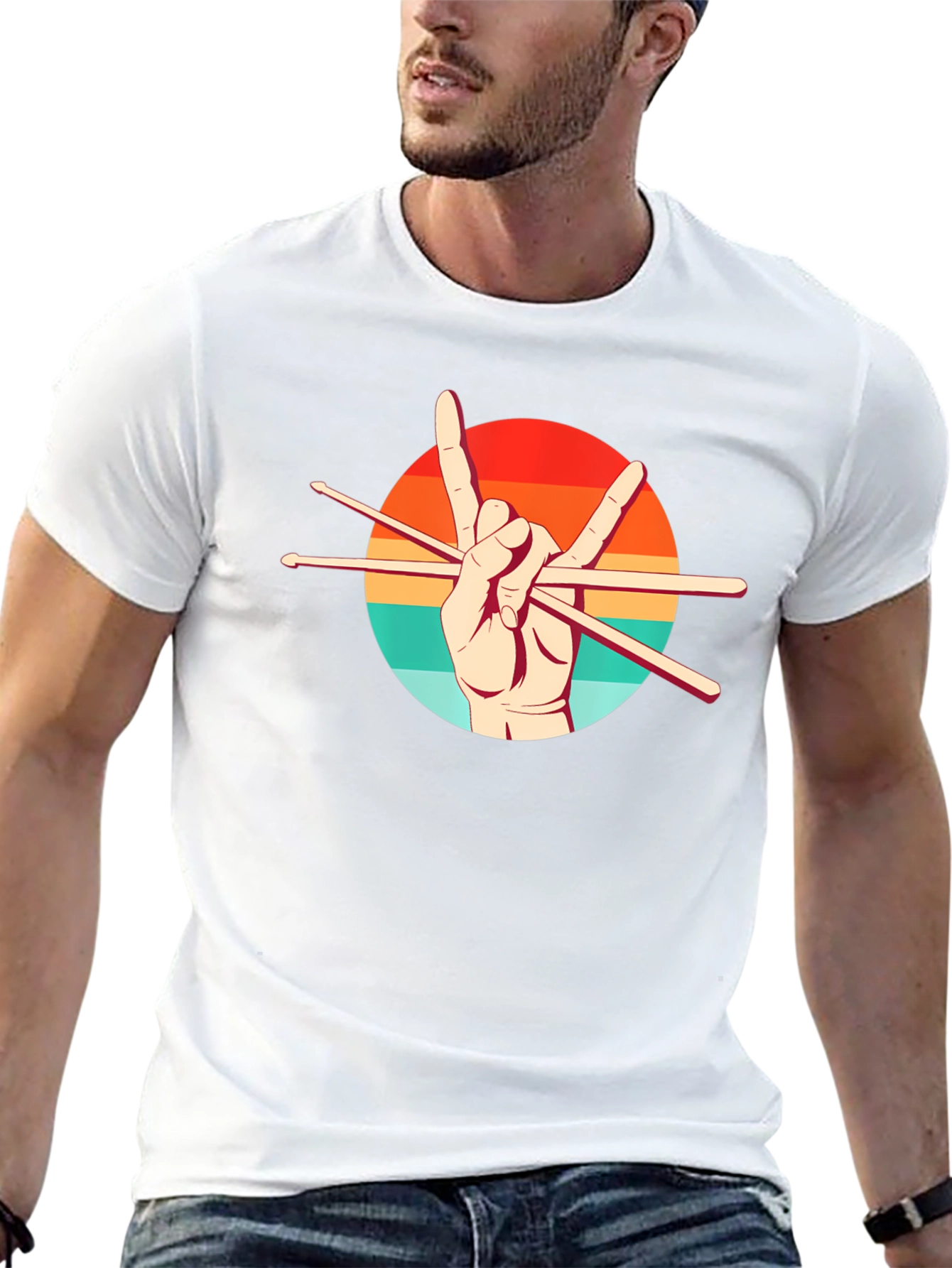 Rock On Drummer Graphic Tee