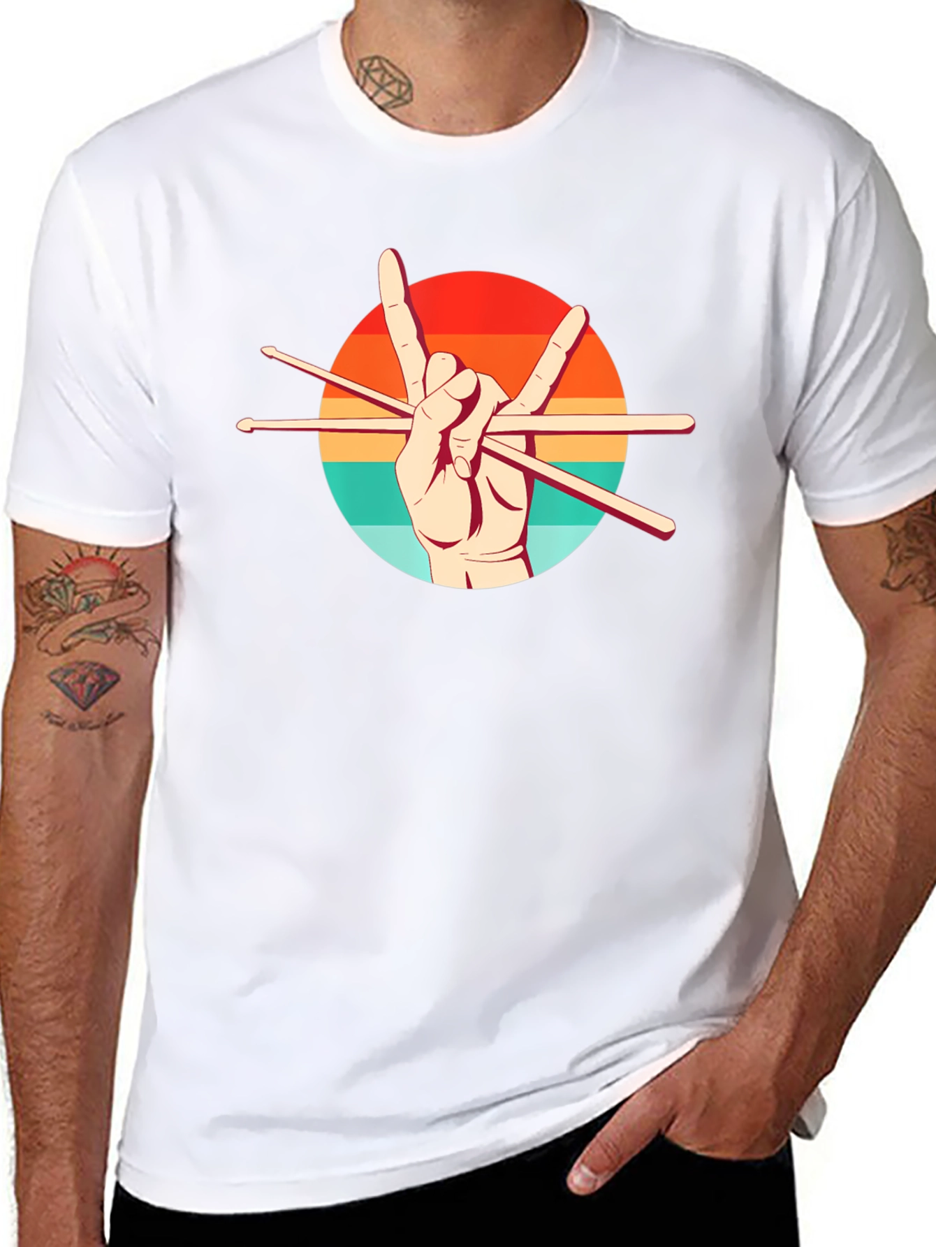 Rock On Drummer Graphic Tee