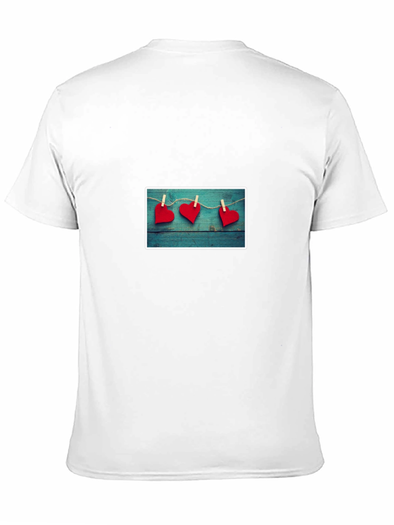 Heart Clothesline Graphic Black Tee Shirt