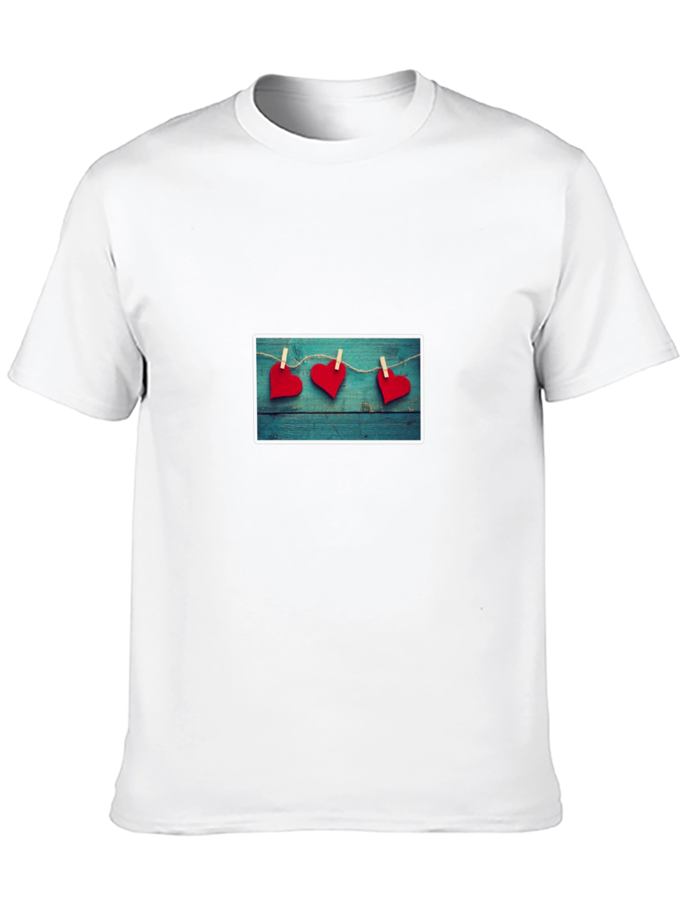 Heart Clothesline Graphic Black Tee Shirt