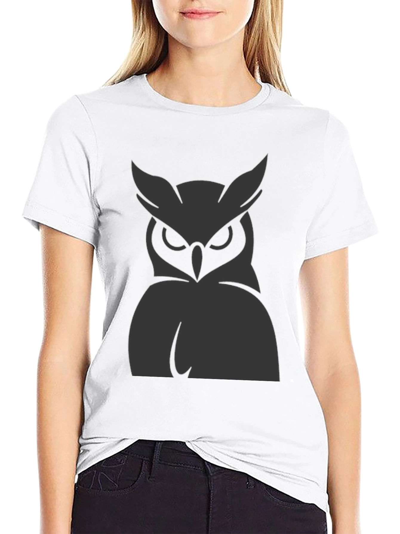 Mens Owl Graphic Print Crew Neck T-Shirt