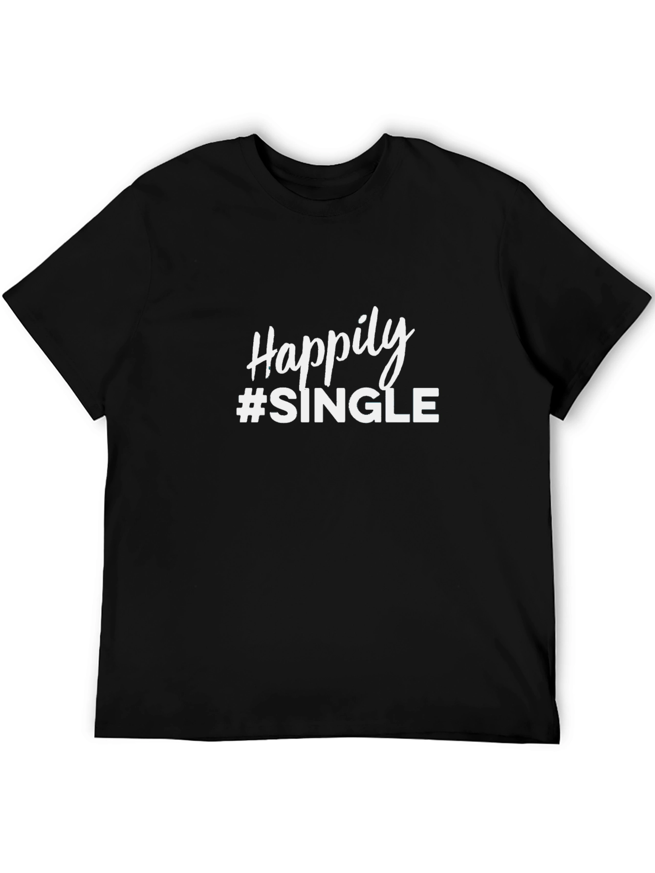 Happily Single T-Shirt - Mens Black Tee