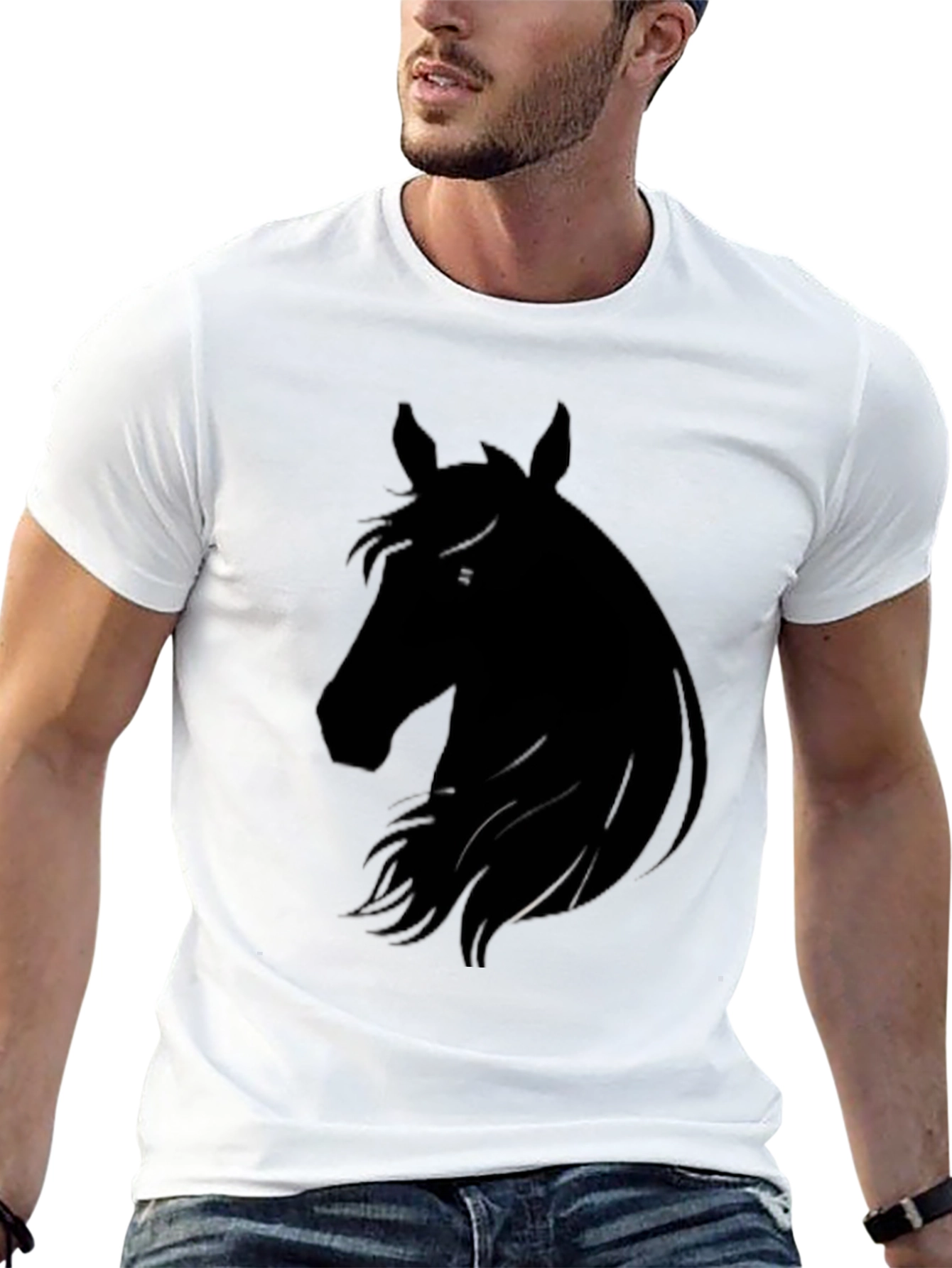 Horse Silhouette Black T-Shirt