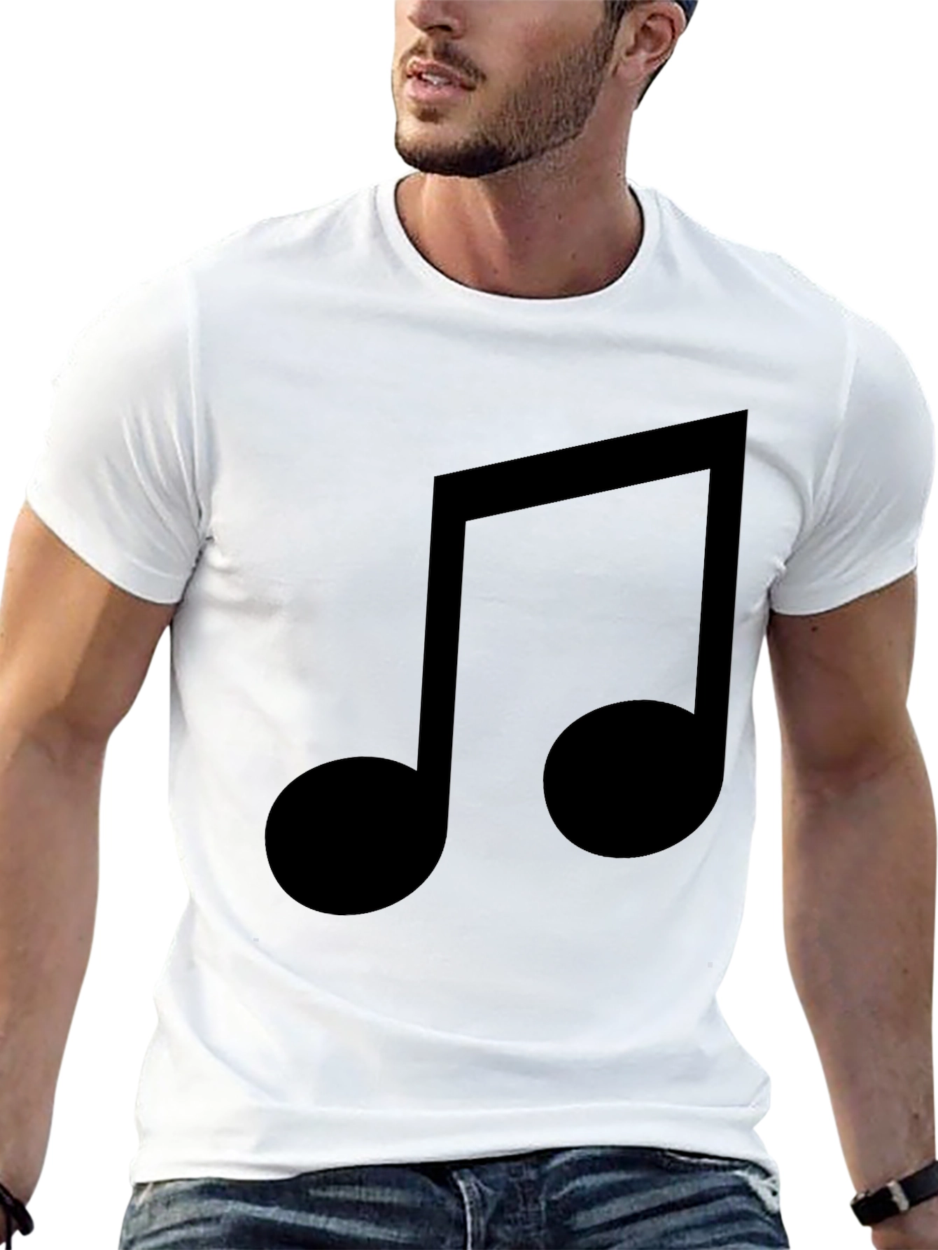 Musical Note Graphic Black T-Shirt