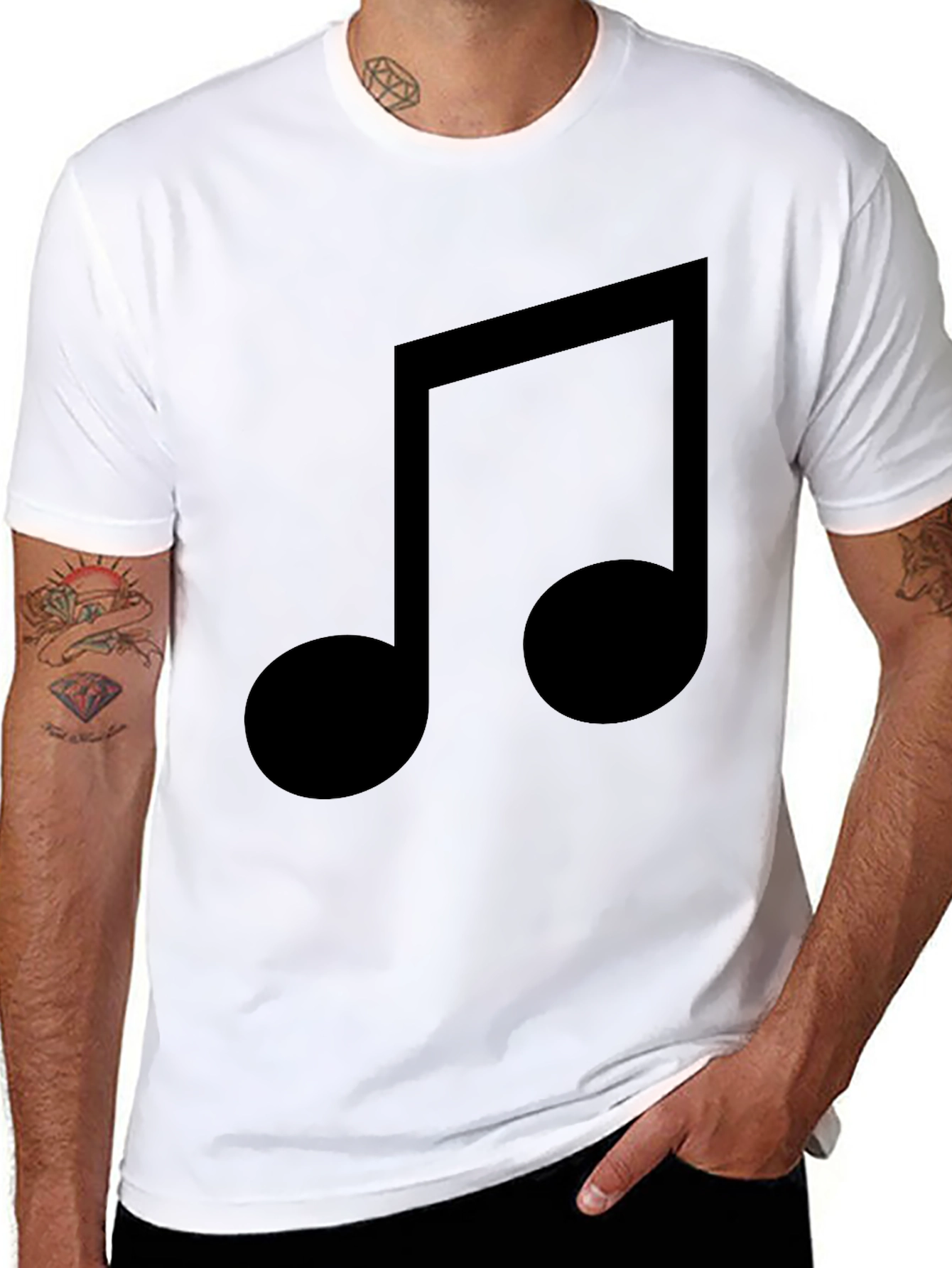 Musical Note Graphic Black T-Shirt
